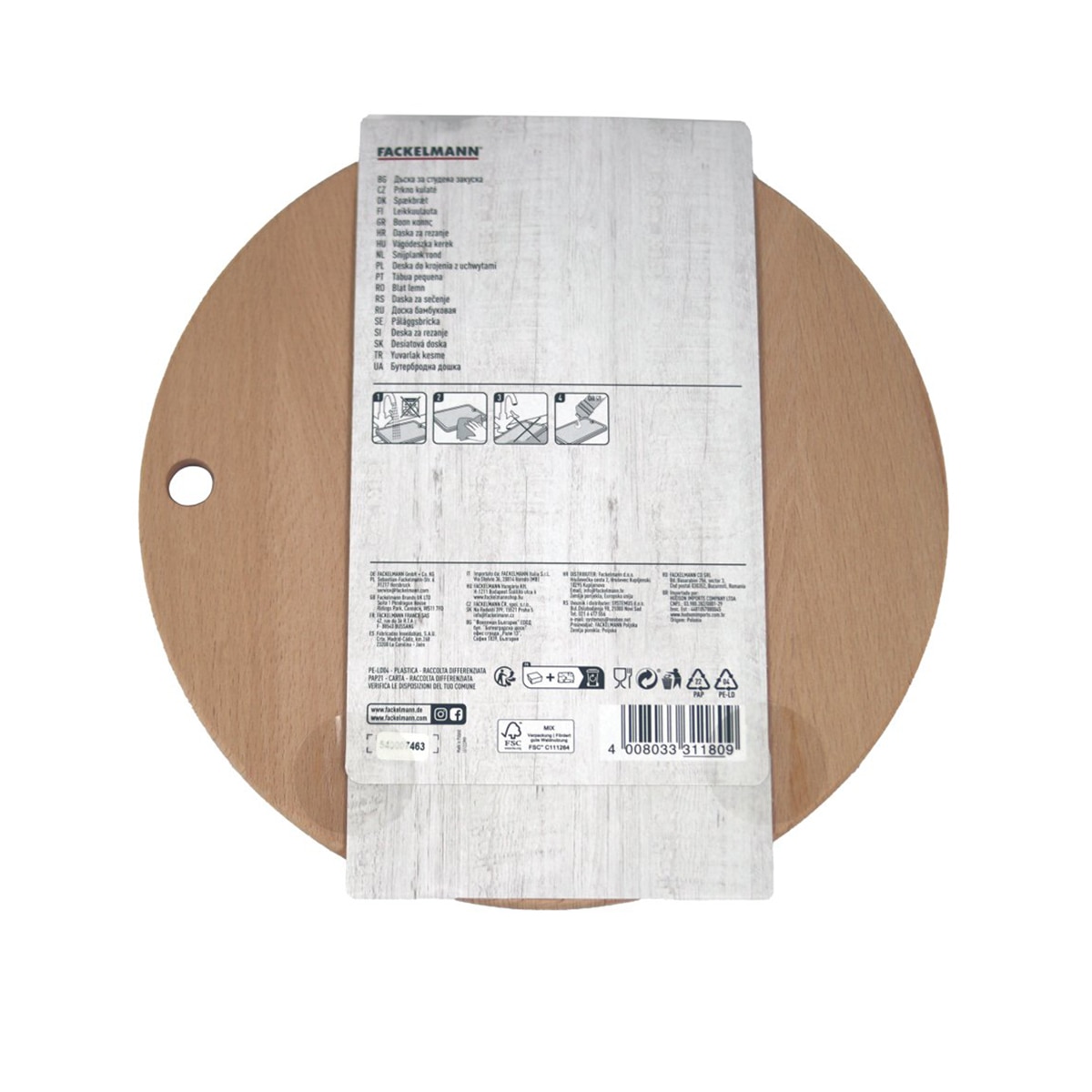 Tabla de cortar redonda Nature Fackelmann Natural-3