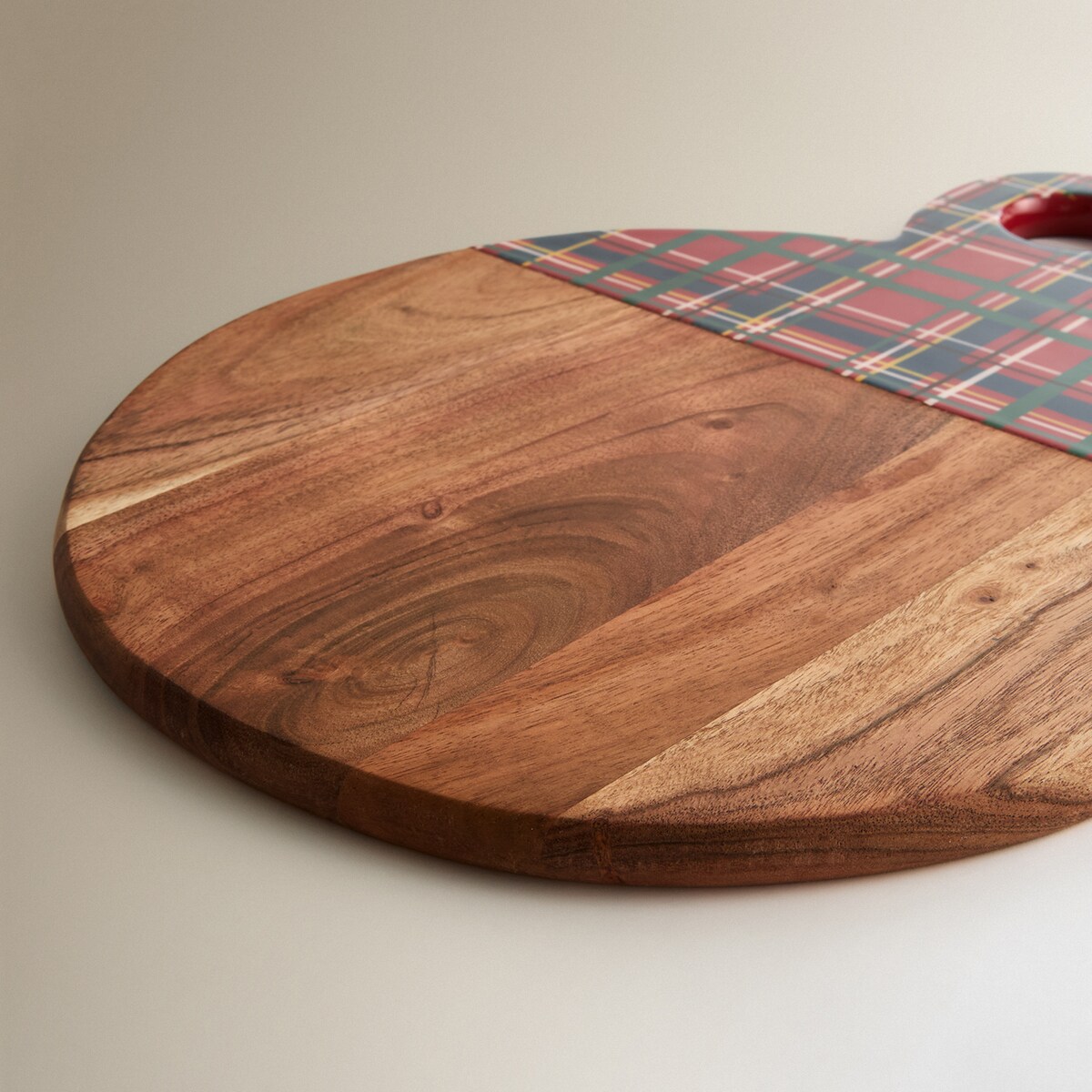 Tábua de Cortar Redonda Envernizada Tartã Multicolor-3