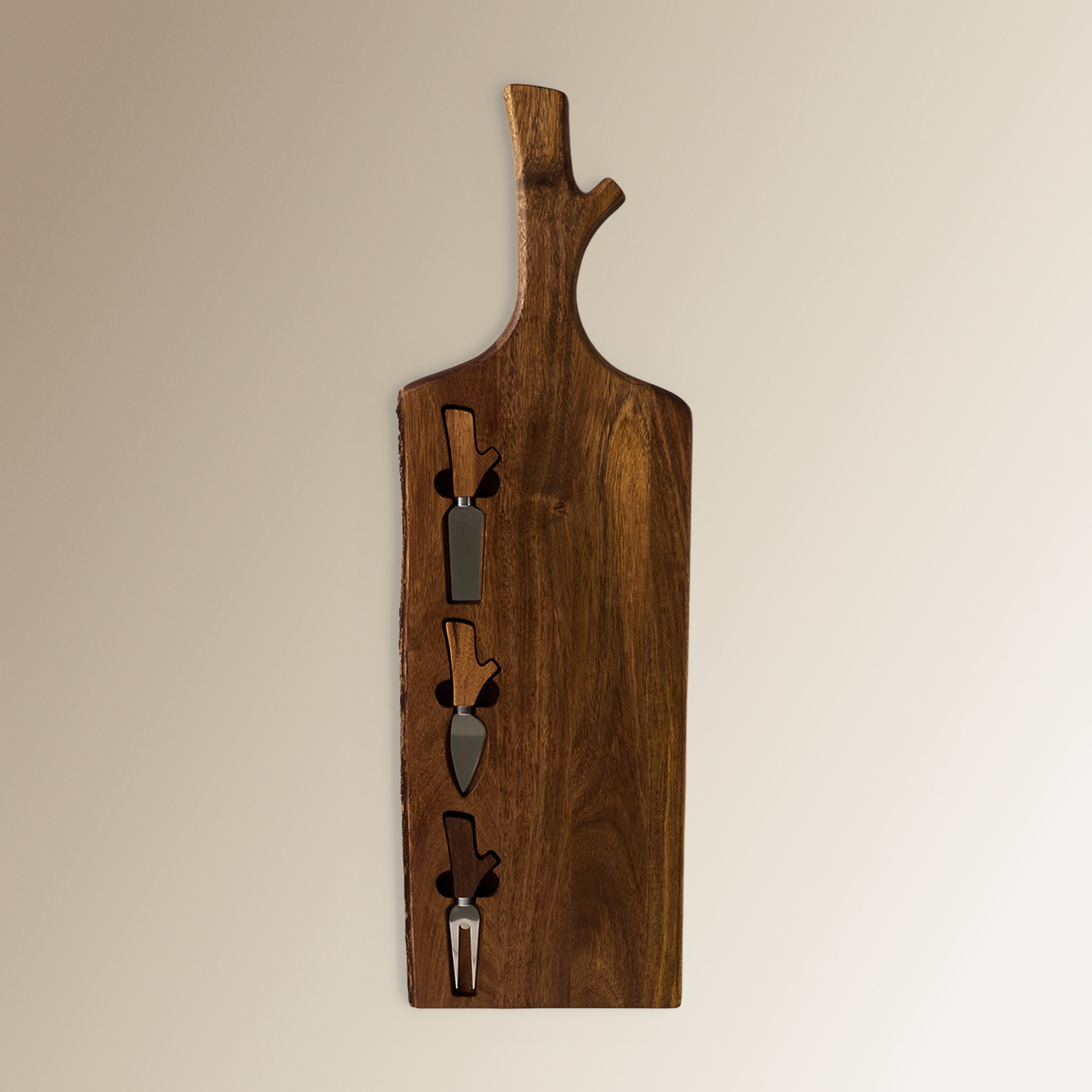 Tábua de Cortar com 3 Utensílios para Queijo Natural-1