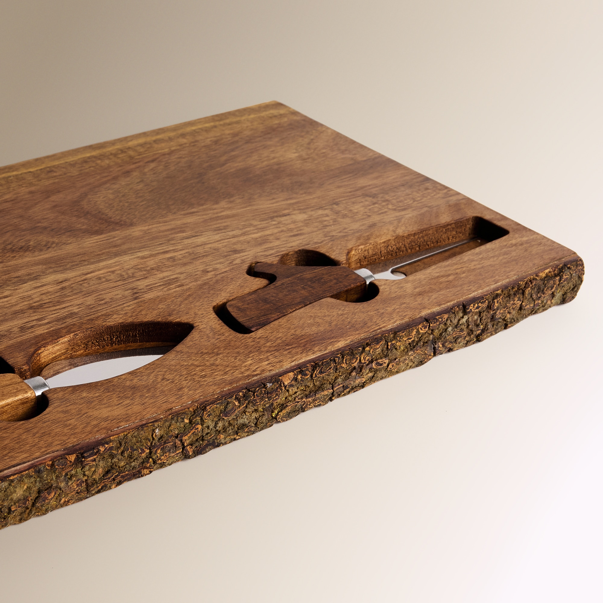 Tábua de Cortar com 3 Utensílios para Queijo Natural-3