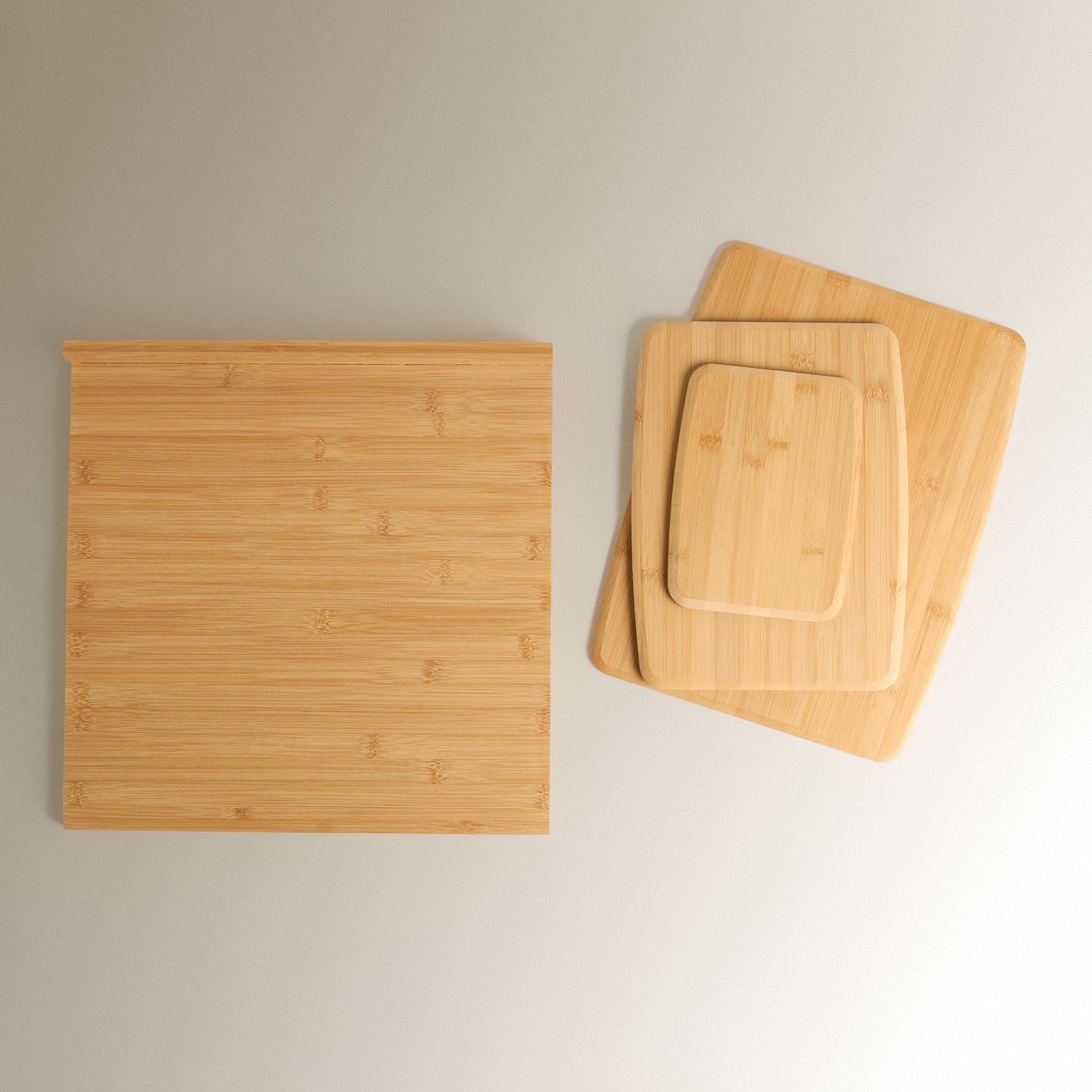 Conjunto de 3 Tábuas de Cortar Bambu Natural-6