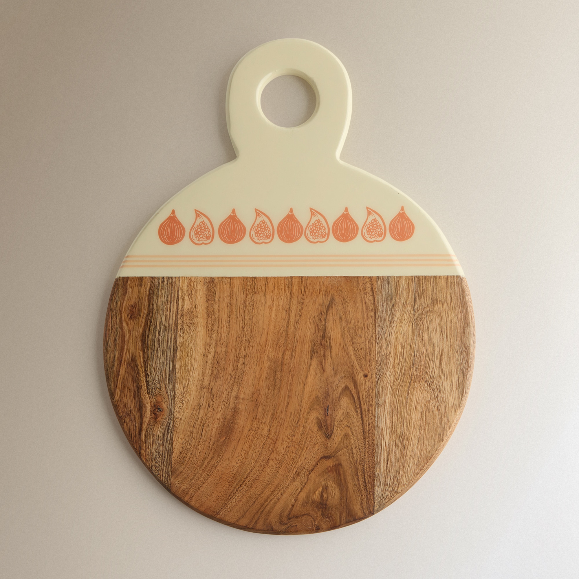 Tábua de Cortar Redonda Acácia Tempero Natural-1