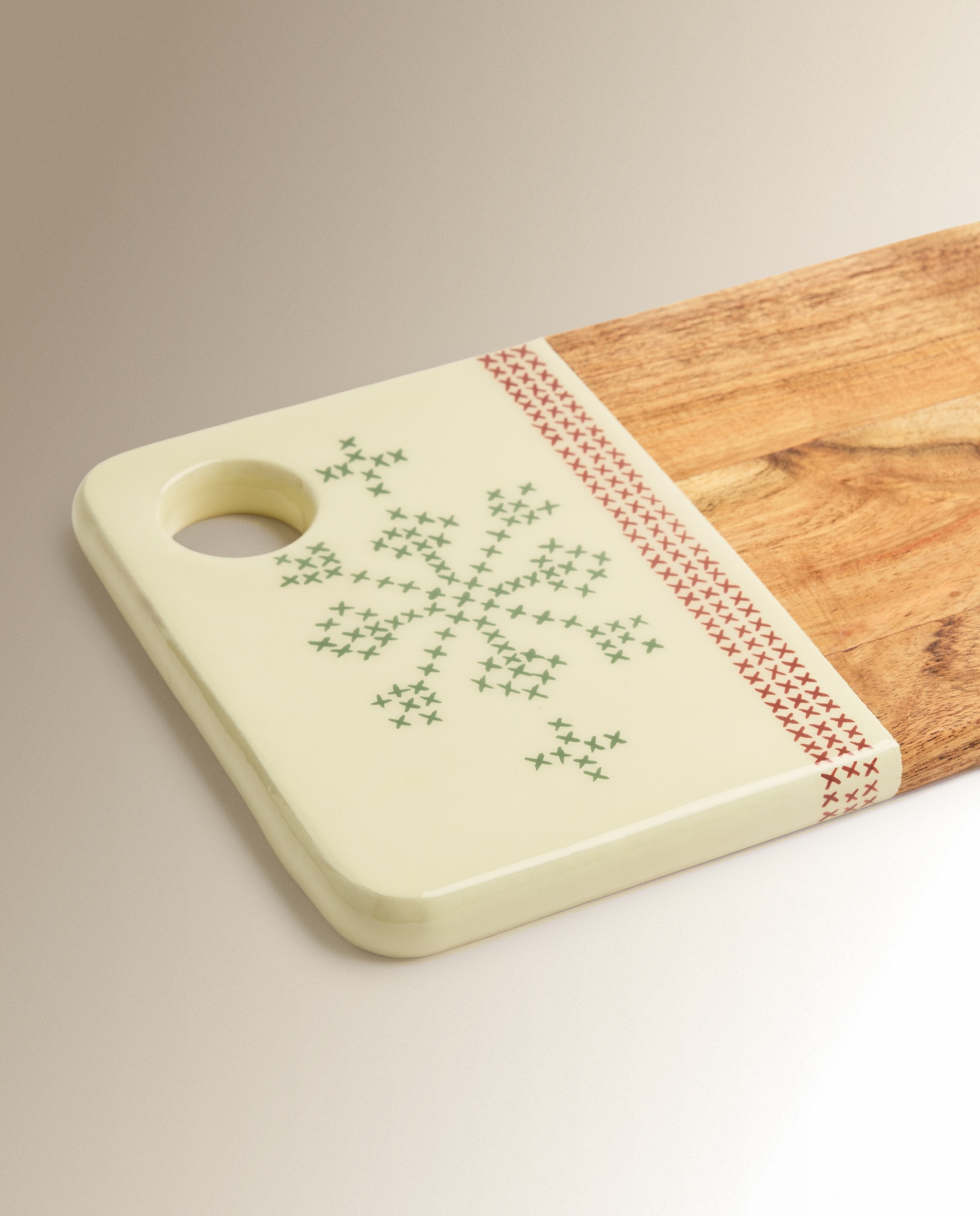 Tabla de cortar rectangular esmaltada Alpes Navidad - Multicolor Multicolor-3