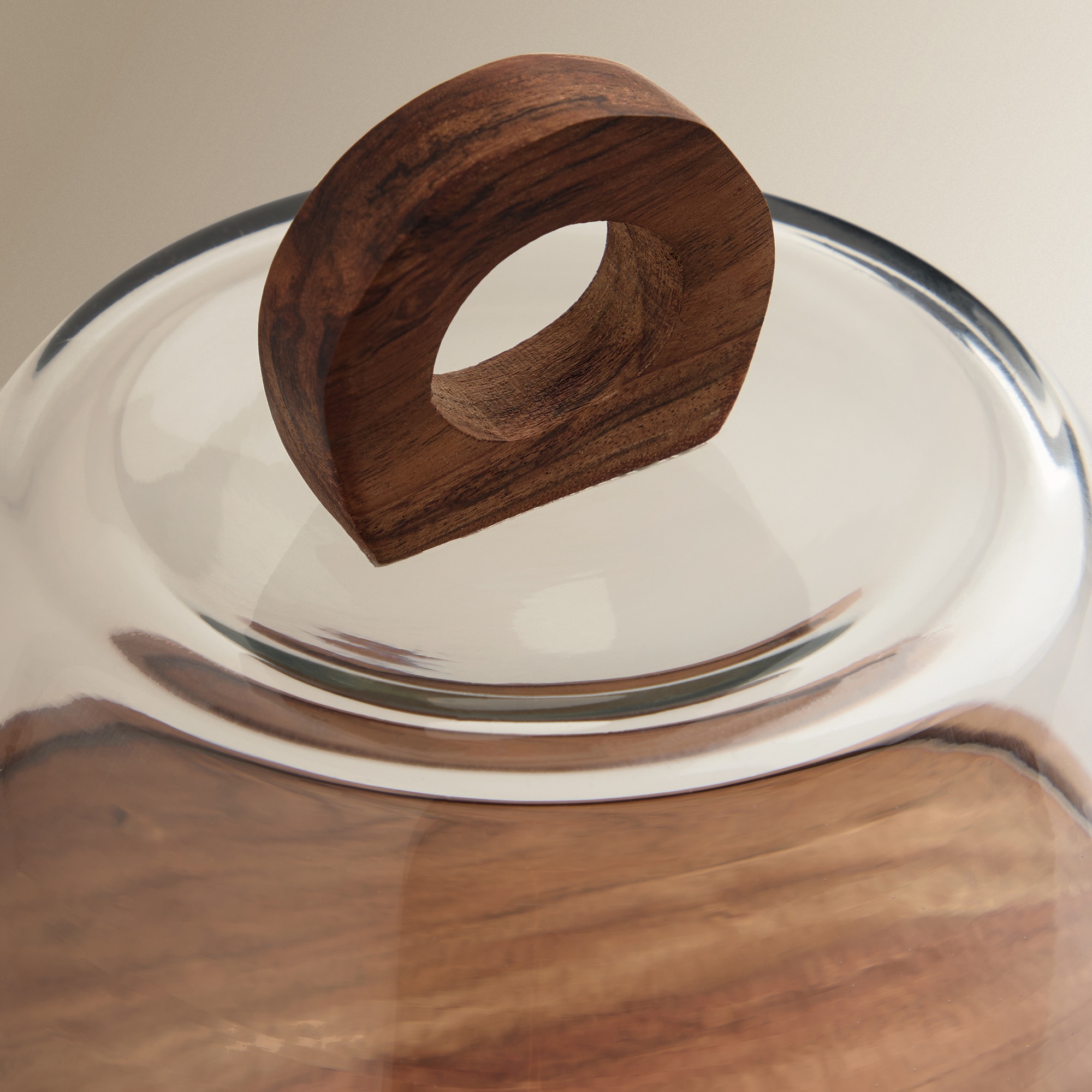 Queijeira com Base de Madeira de Acácia Tempero Natural-2