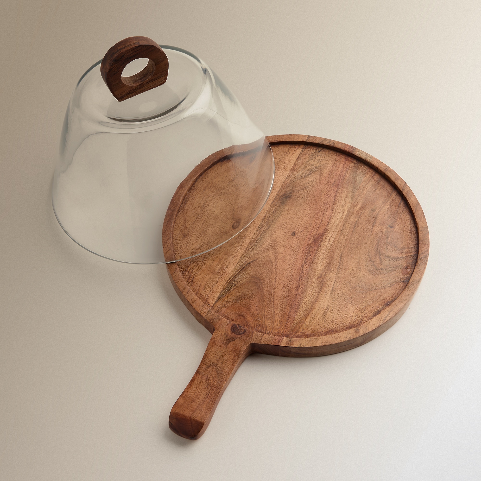 Queijeira com Base de Madeira de Acácia Tempero Natural-3