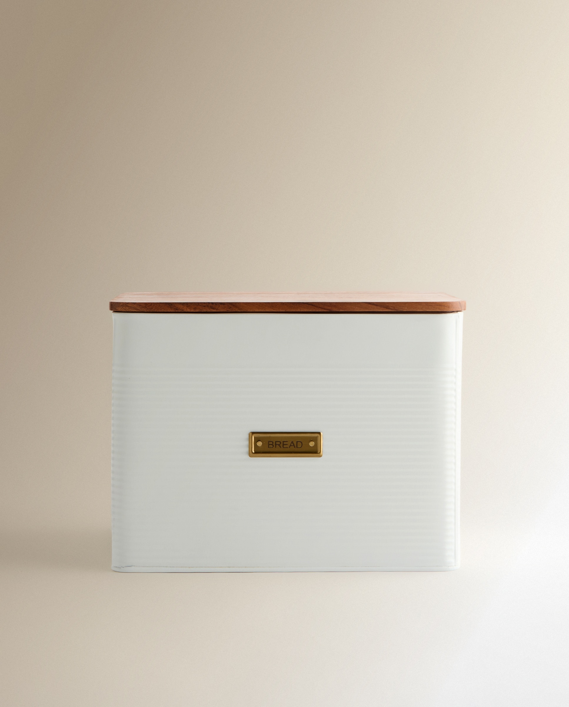 Imagen 0 de Panera con tapa de madera Metal Blanco