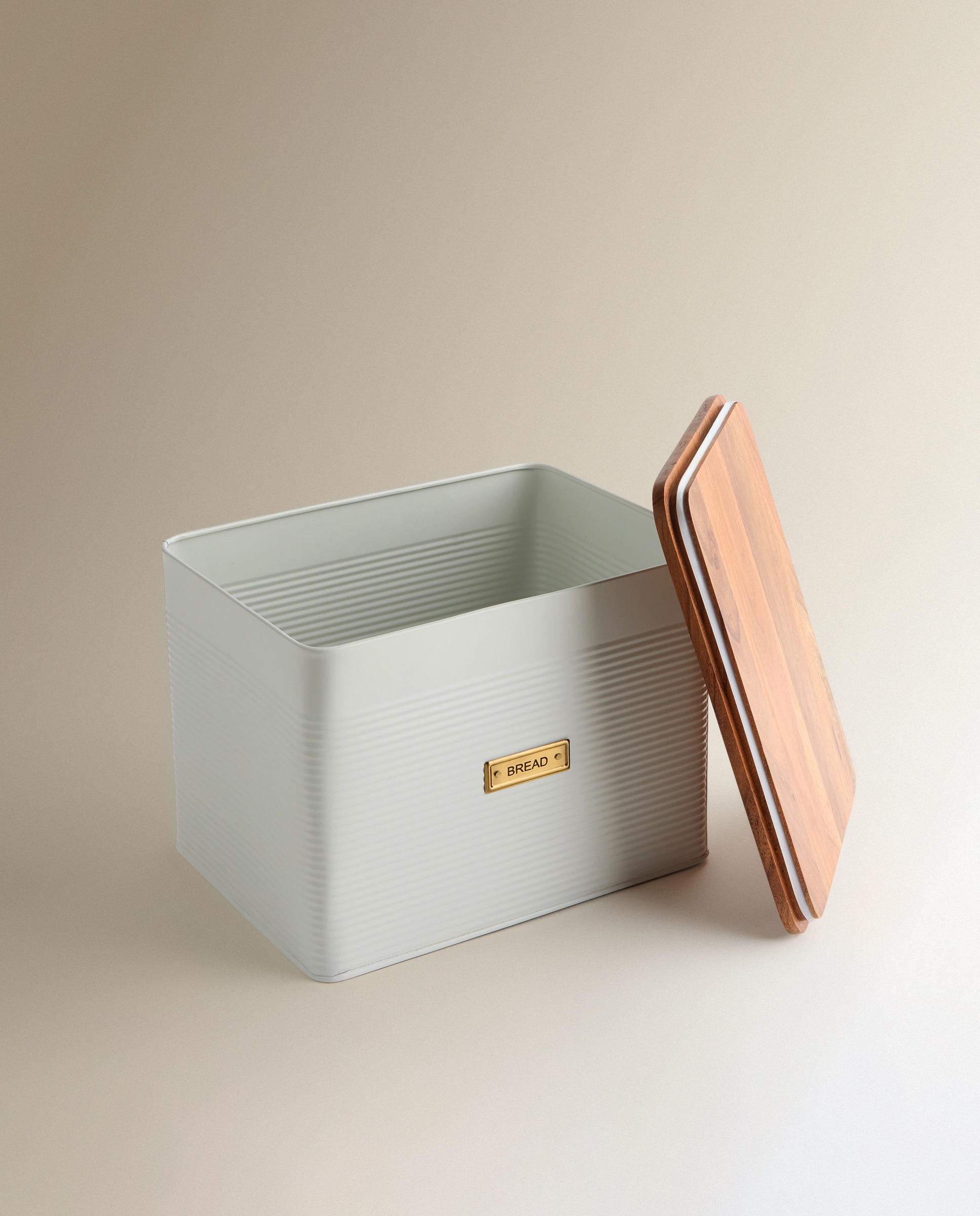 Panera con tapa de madera Metal Blanco Blanco-2