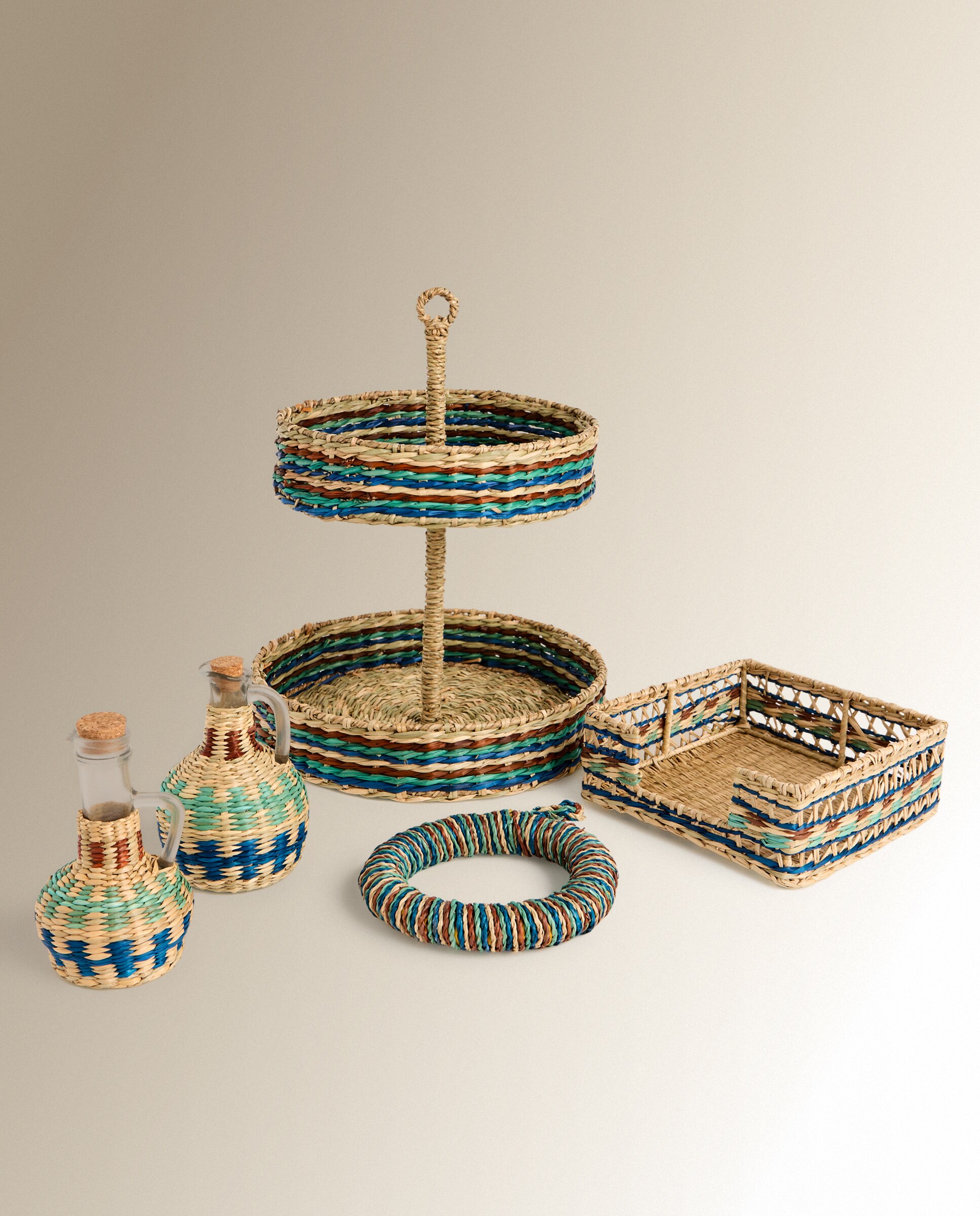 Base de Rattan Costa Multicolor-3