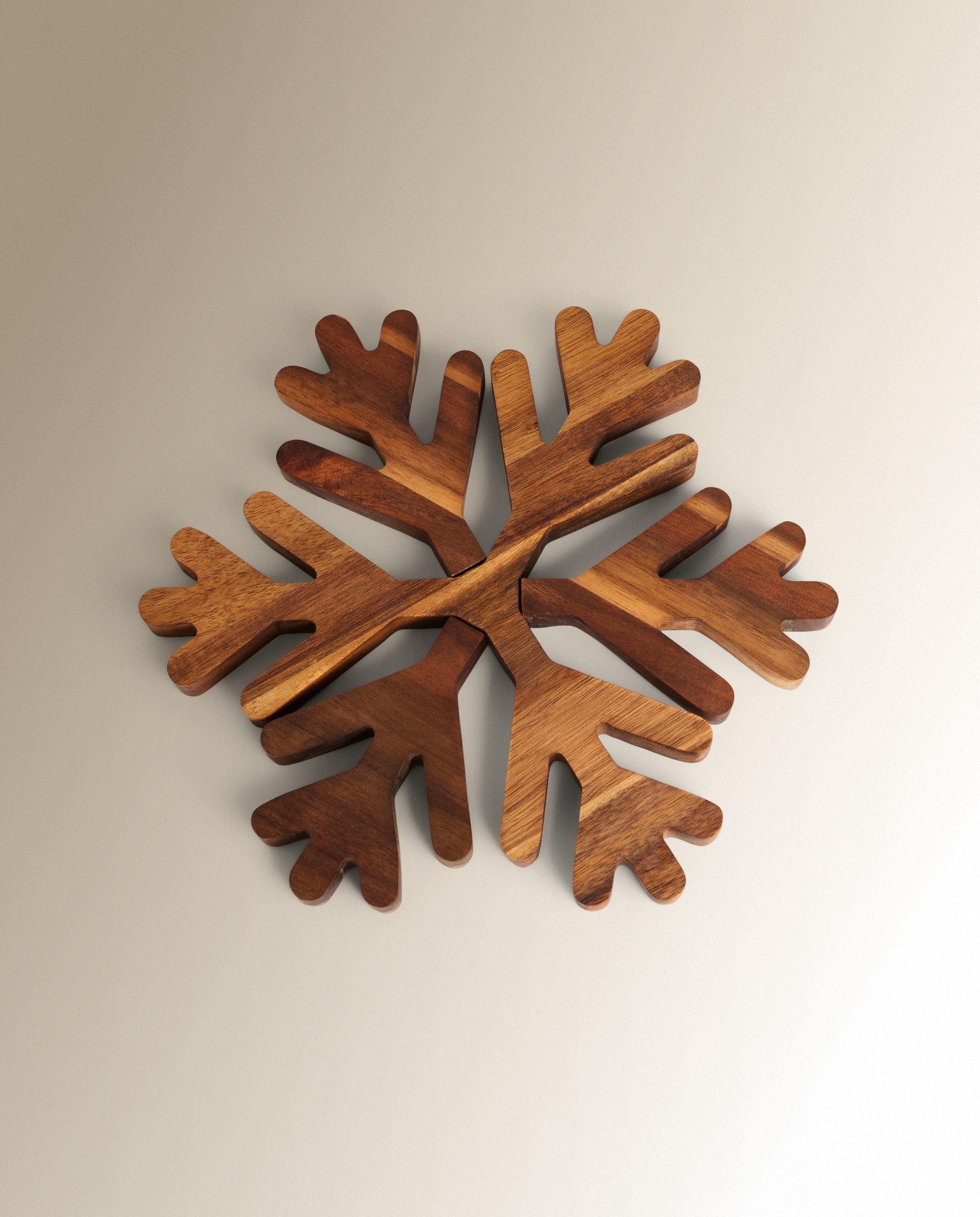 Imagen 1 de Salvamanteles de madera Copo de nieve - Natural Natural
