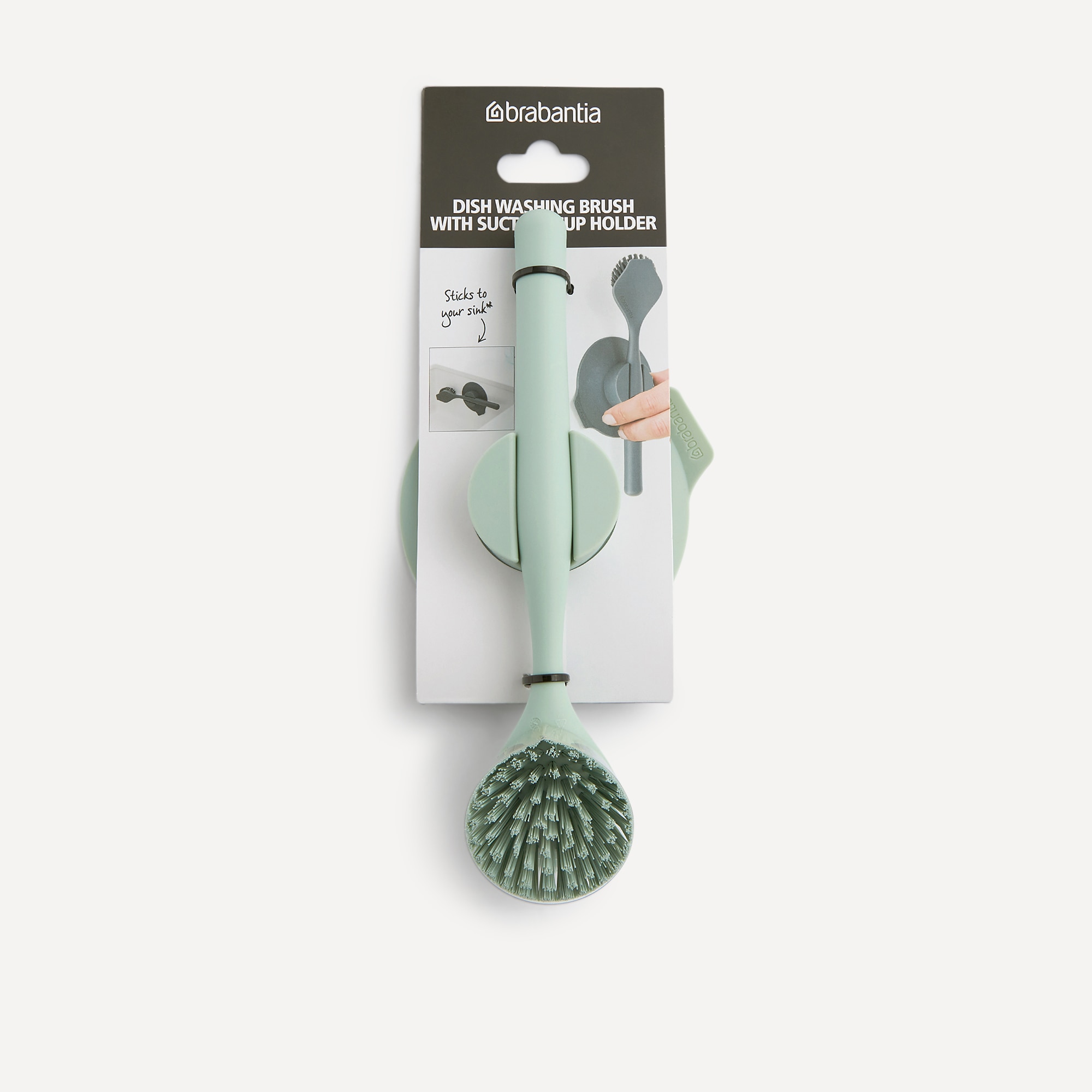 Escova para lavar pratos com suporte de ventosa Sink Side Brabantia Esmeralda-5