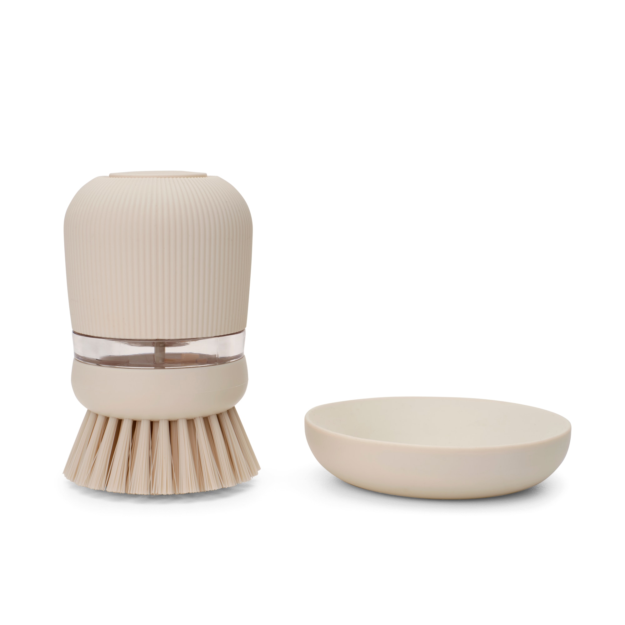 Escova para Loiça com Dispensador de Sabão SinkSide Bege-2