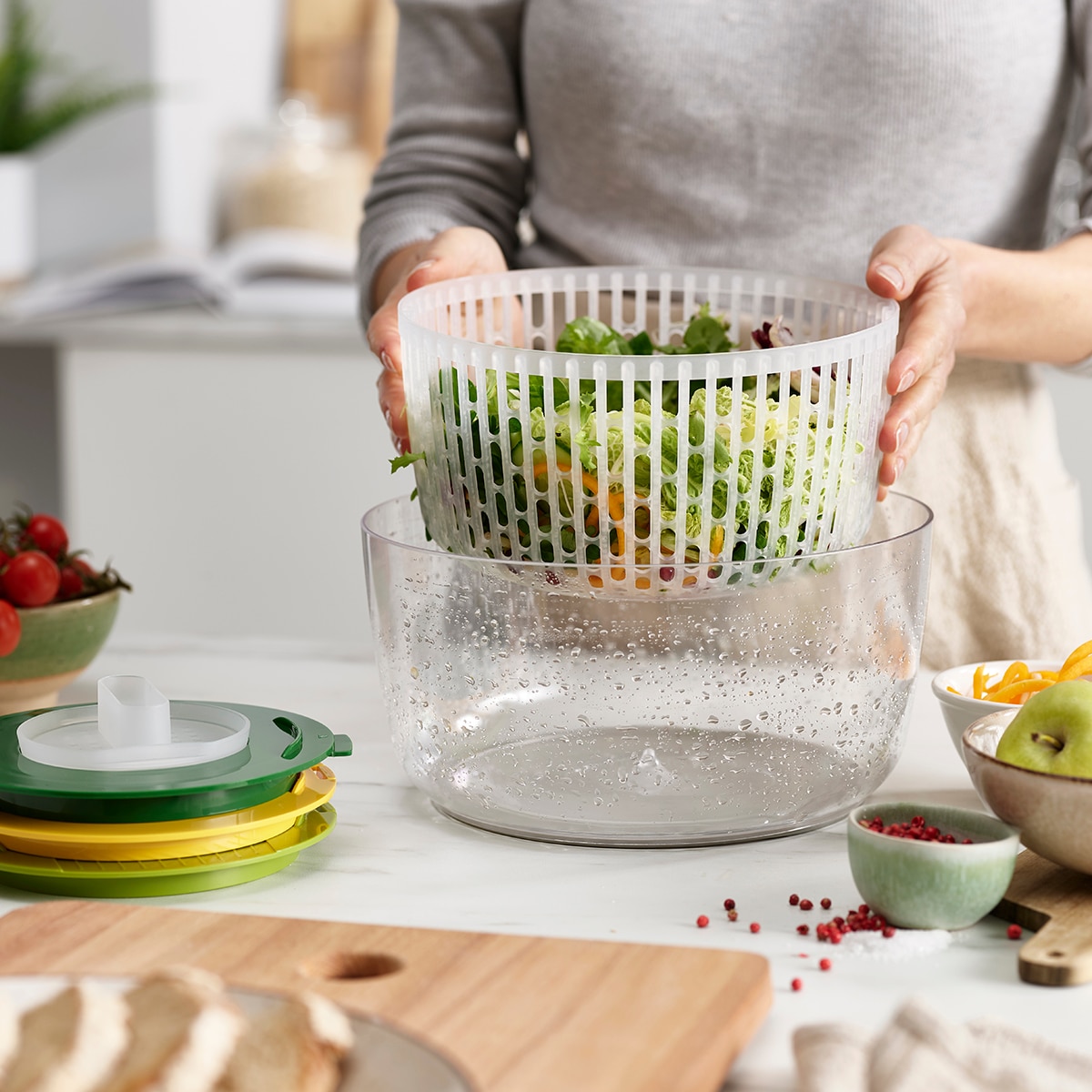 Centrifugadora de saladas Multi-Prep™ Transparente-20