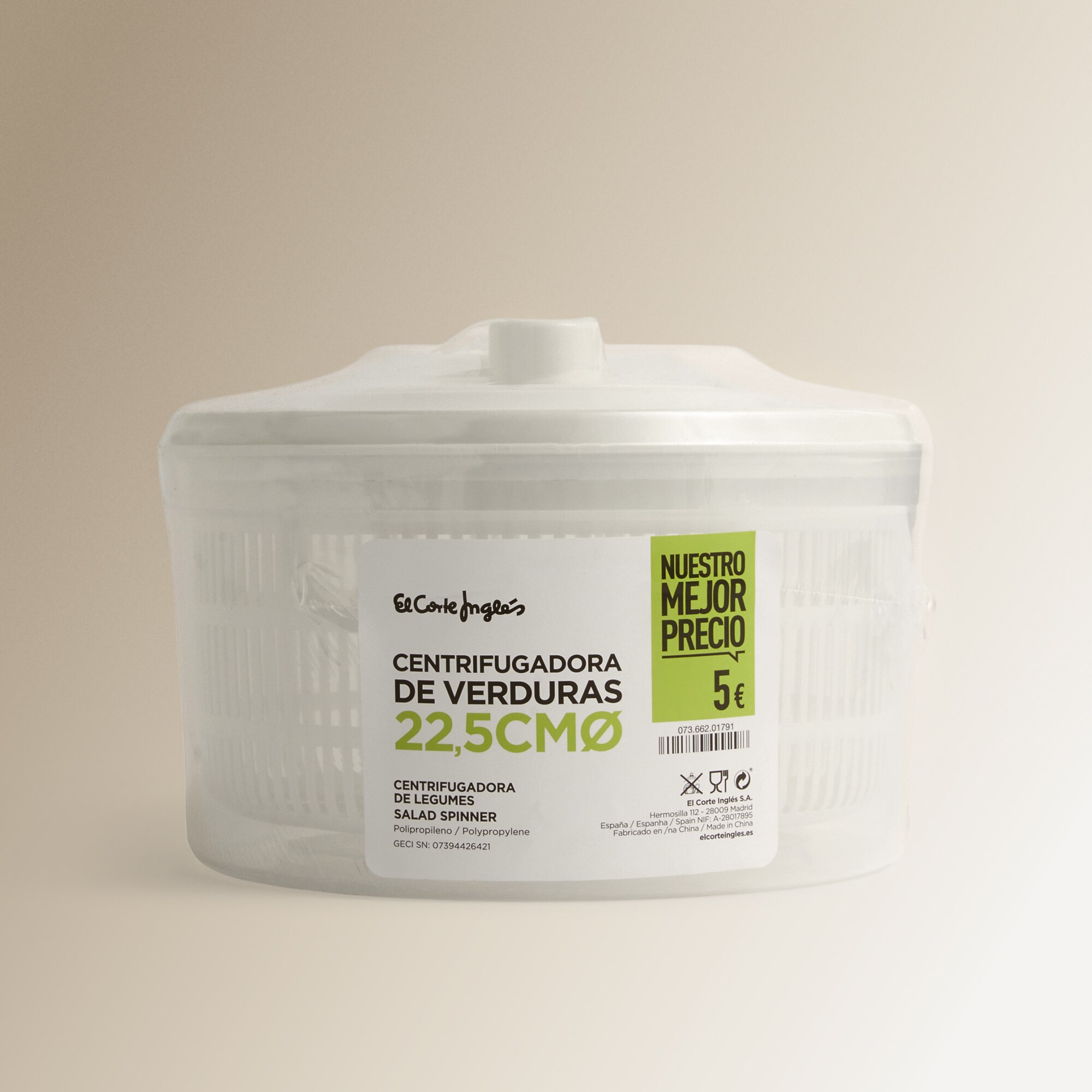 Centrifugadora de verduras Nuestro Mejor Precio - El Corte Inglés Blanco-4