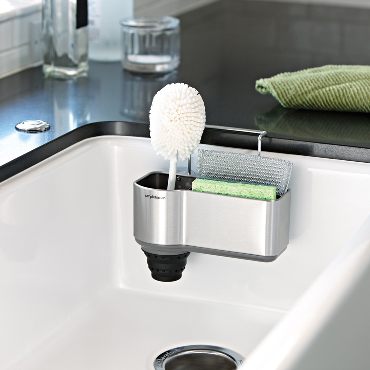Porta-esfregões para lava-loiças Simplehuman Aço-4