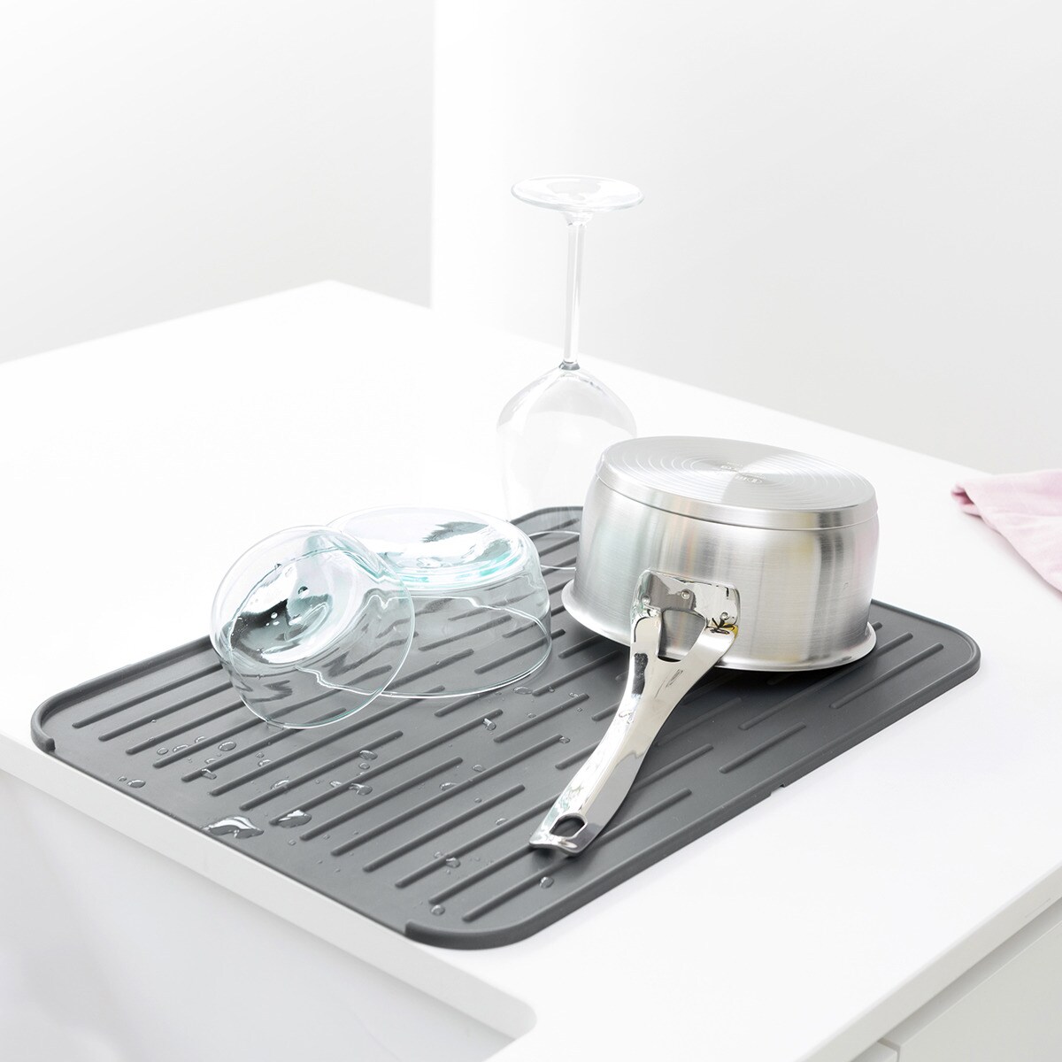 Tapete escorredor de silicone Sink Side Brabantia Cinzento-escuro-2