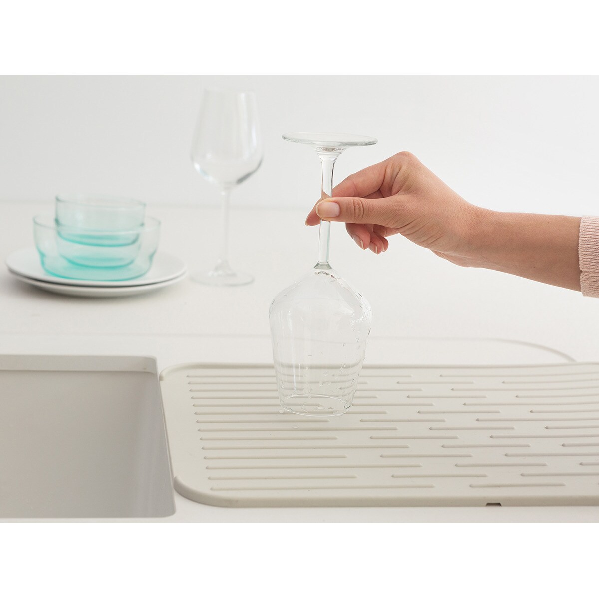 Tapete Escorredor de Silicone Sink Side Brabantia Cinzento-claro-2