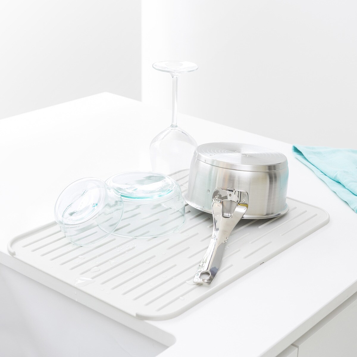 Tapete Escorredor de Silicone Sink Side Brabantia Cinzento-claro-3