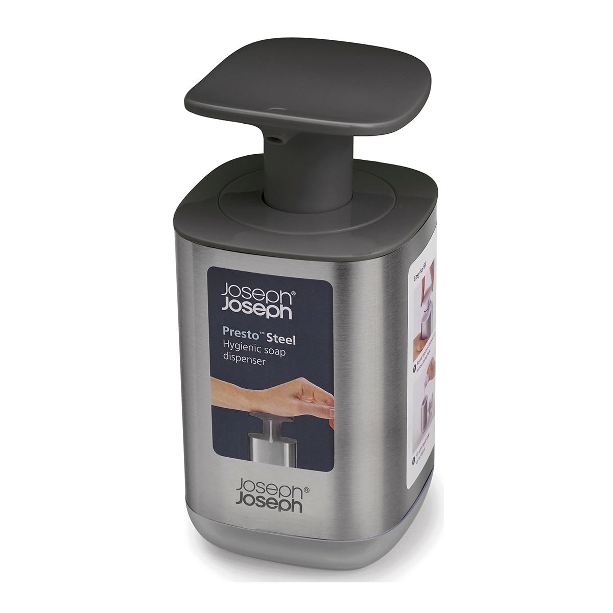 Conjunto de escorredor extensível e dispensador Extend & Presto Aço-15