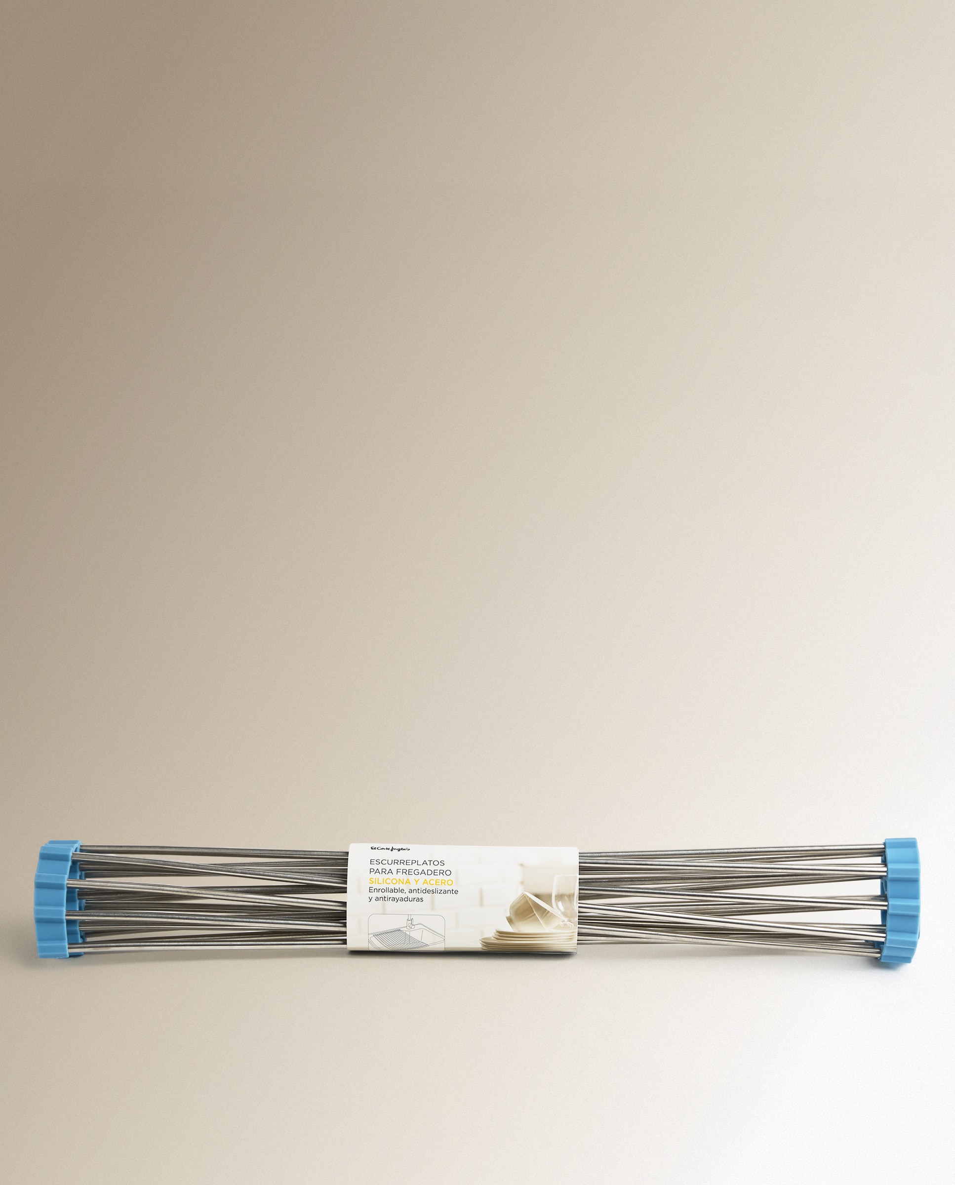 Escorredor de pratos enrolável de aço inoxidável Cinzento-4