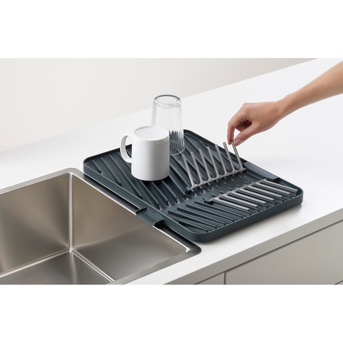 Escorredor Flip Up Cinzento-3