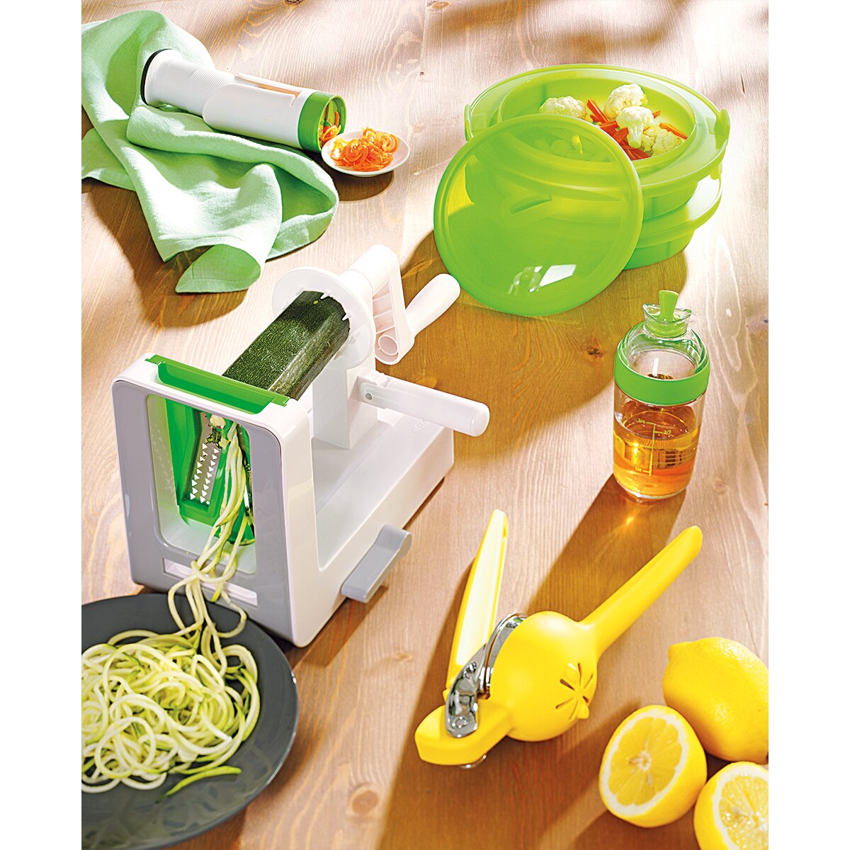Ralador em espiral de mesa Spiralizer Oxo Branco-7