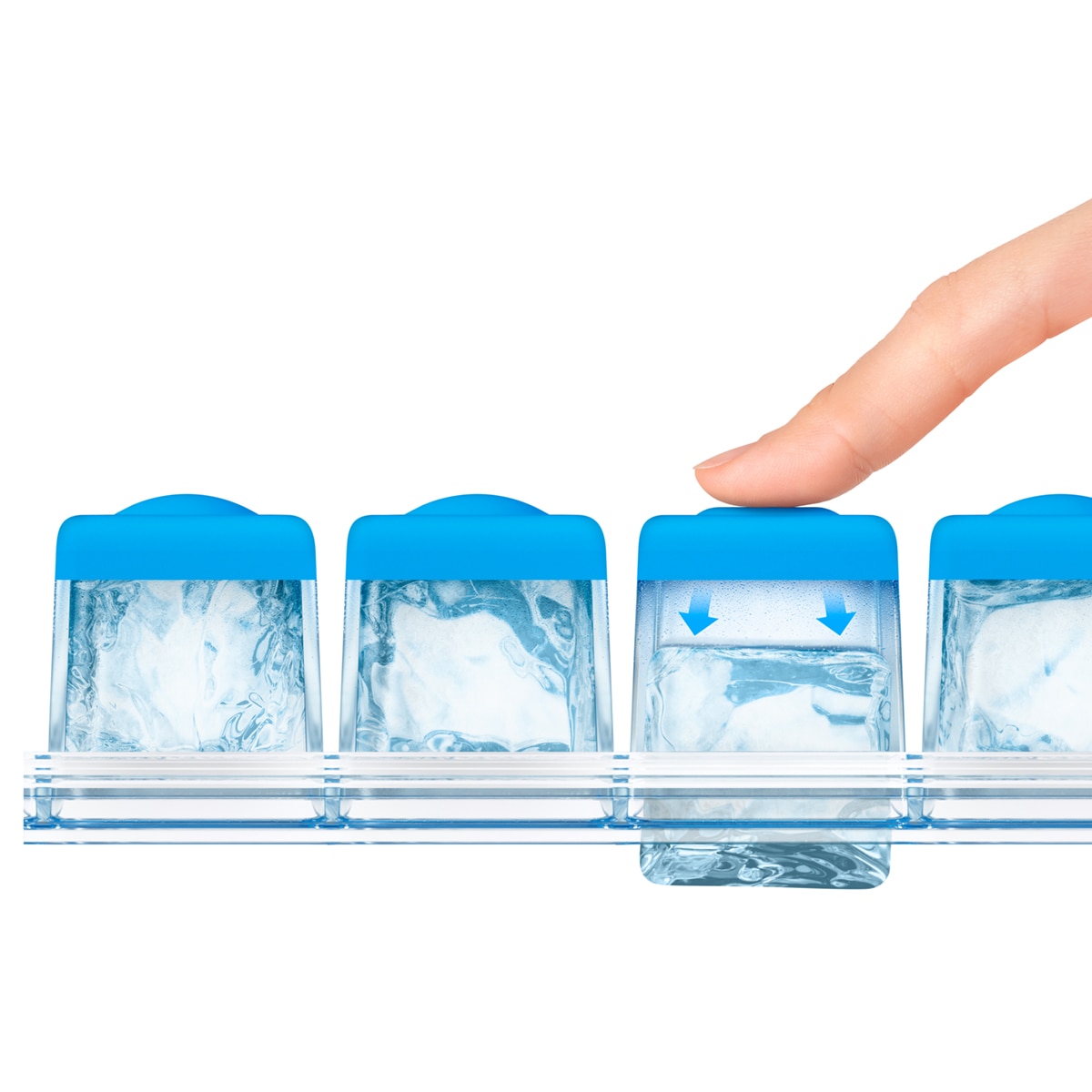 Molde de cubos de gelo com tampa hermética Clip & Close Emsa Azul-4