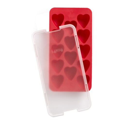 Bandeja de hielo con tapa Corazones Lékué