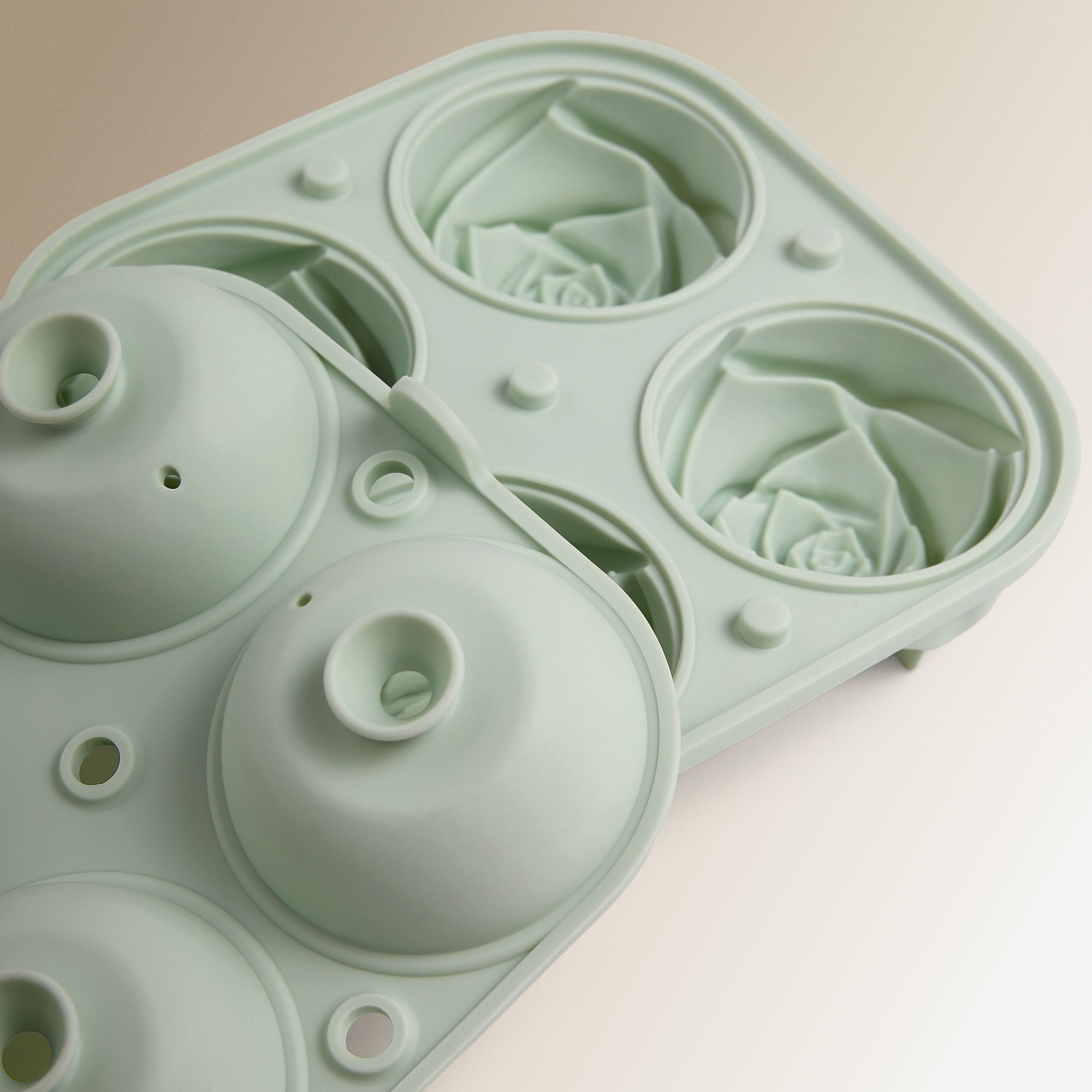 Molde de Silicone de 4 Pedras de Gelo Rosa XL Preto-3