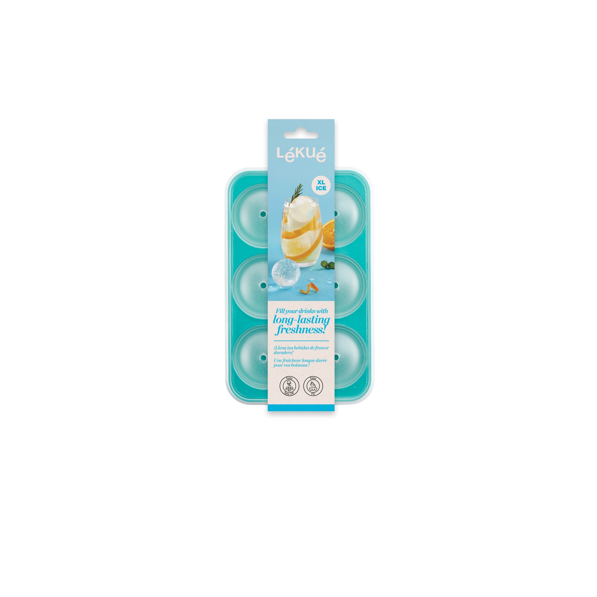 Molde de Gelo XL Esfera com Tampa Cokctail&Ice Verde-menta-5