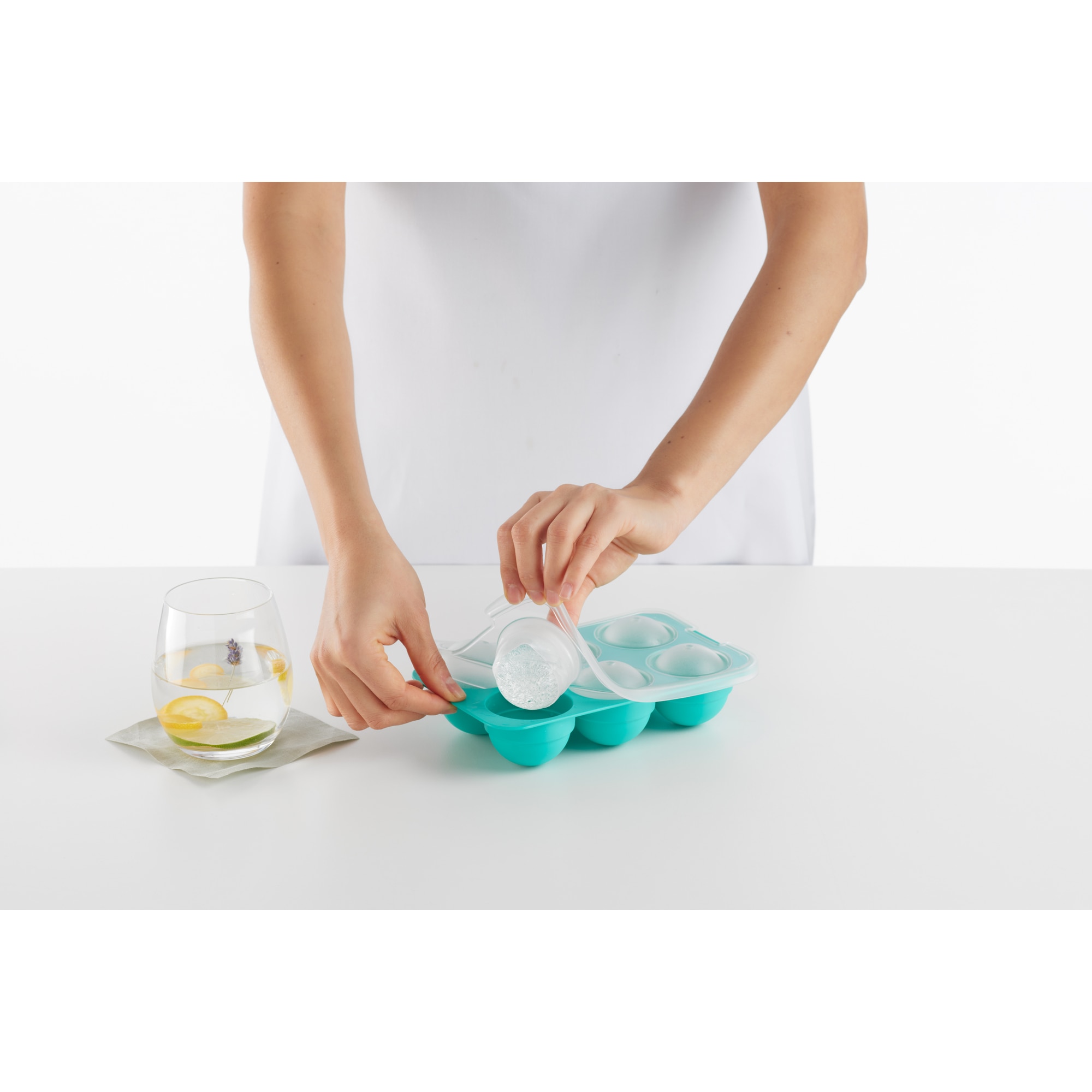 Molde de Gelo XL Esfera com Tampa Cokctail&Ice Verde-menta-11