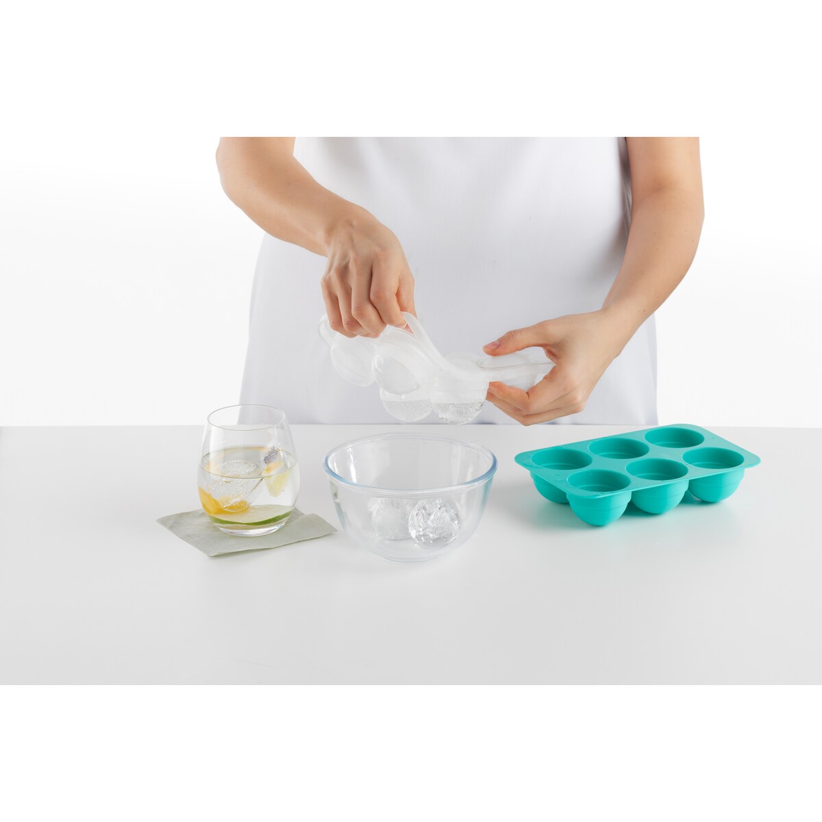 Molde de Gelo XL Esfera com Tampa Cokctail&Ice Verde-menta-12