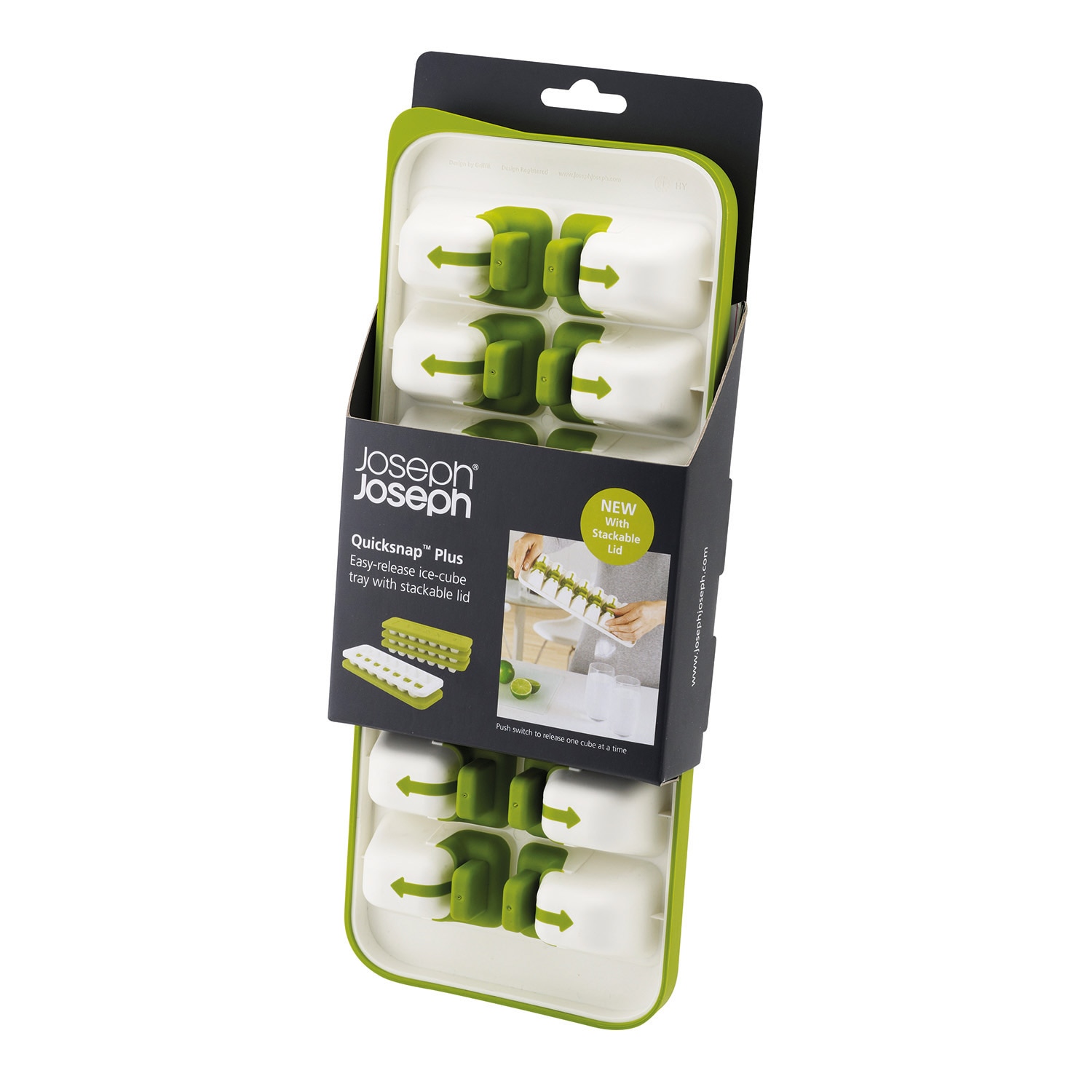 Tabuleiro de Cubos de Gelo de Libertação Fácil QuickSnap - Verde Branco-7