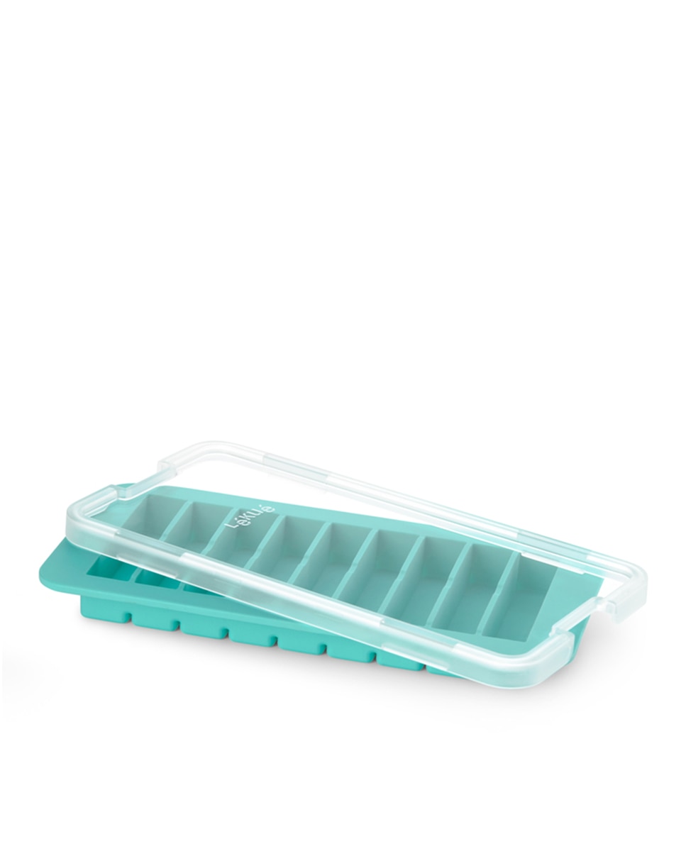 Tabuleiro para cubos de gelo com tampa Lékué Turquesa-5