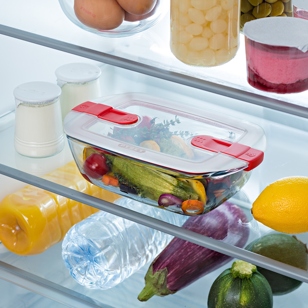 Recipiente con tapa Cook & Heat Pyrex - Rojo 0,4 litros Rojo-5
