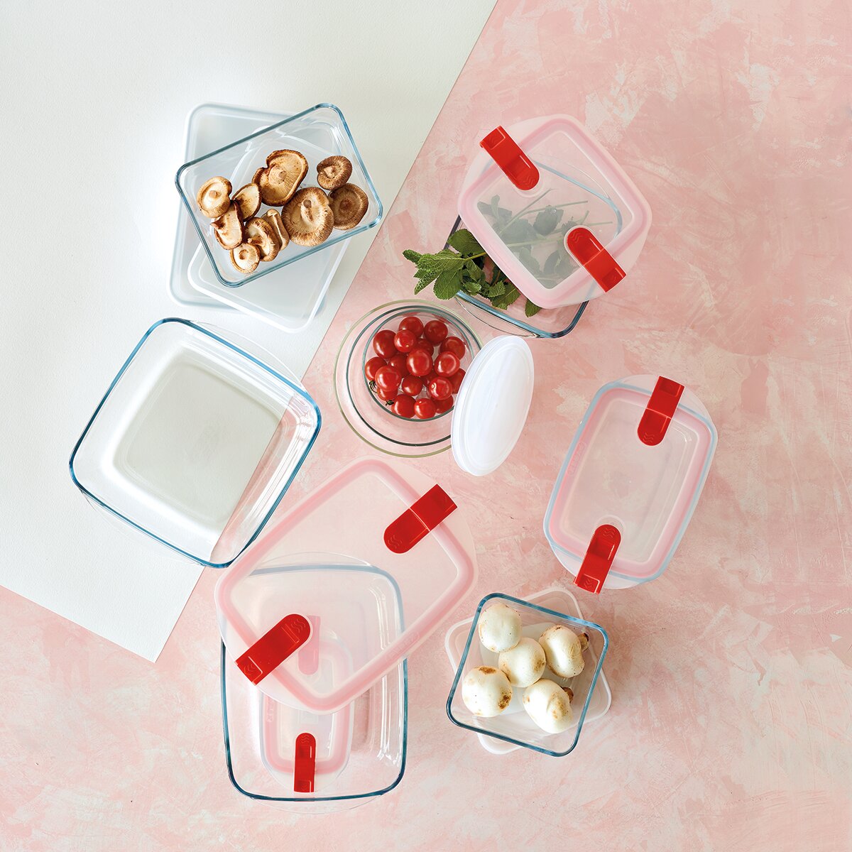 Hermético cuadrado con tapa Cook & Freeze Pyrex Cristal-3