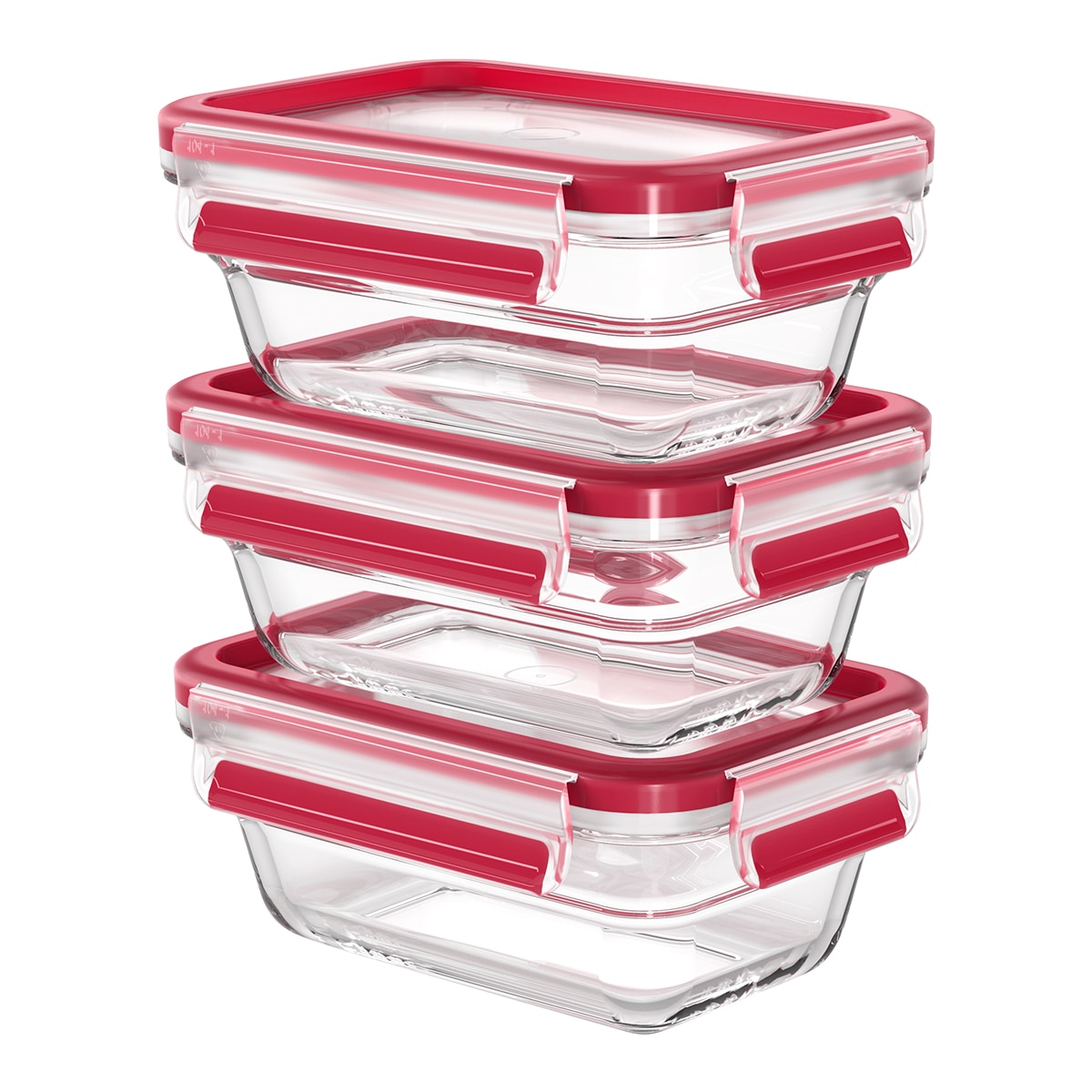 Imagem 0 de Conjunto de 3 Recipientes Herméticos Clip & Close Glass