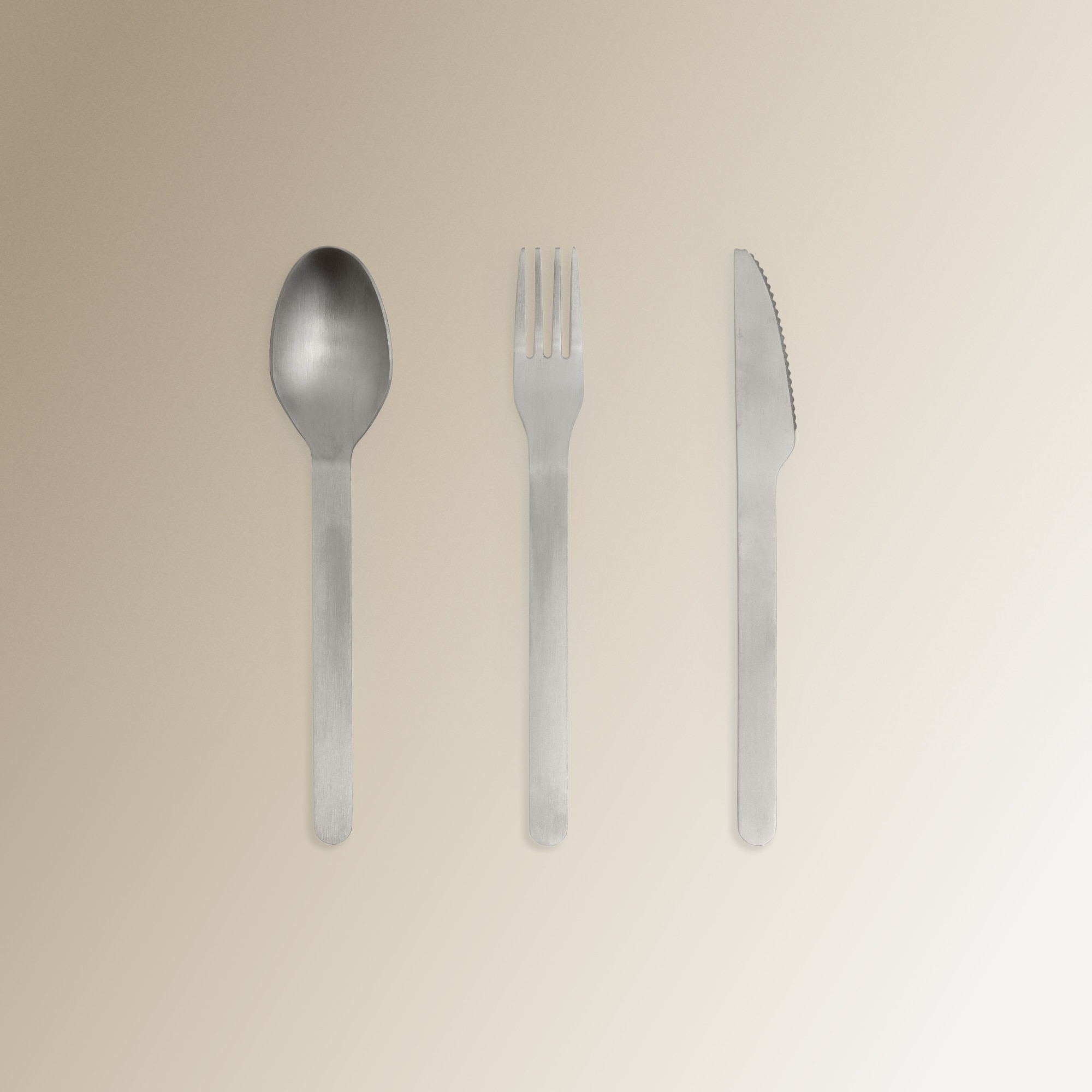 Conjunto de 3 Talheres com Estojo Eco Creme-1