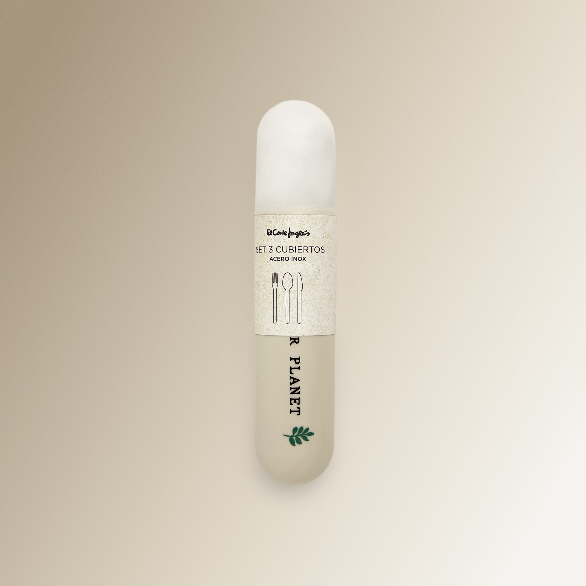 Conjunto de 3 Talheres com Estojo Eco Creme-5