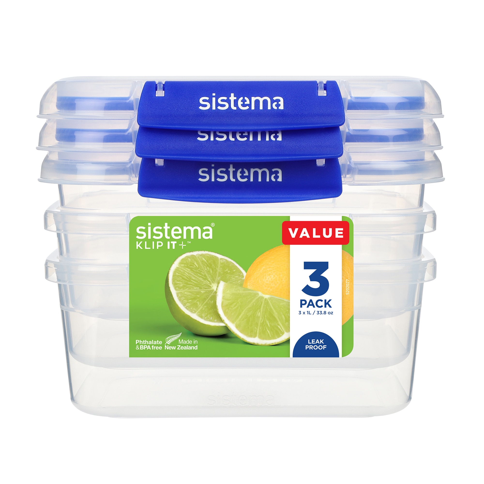 Conjunto de 3 Recipientes Herméticos Klip It + Transparente-2