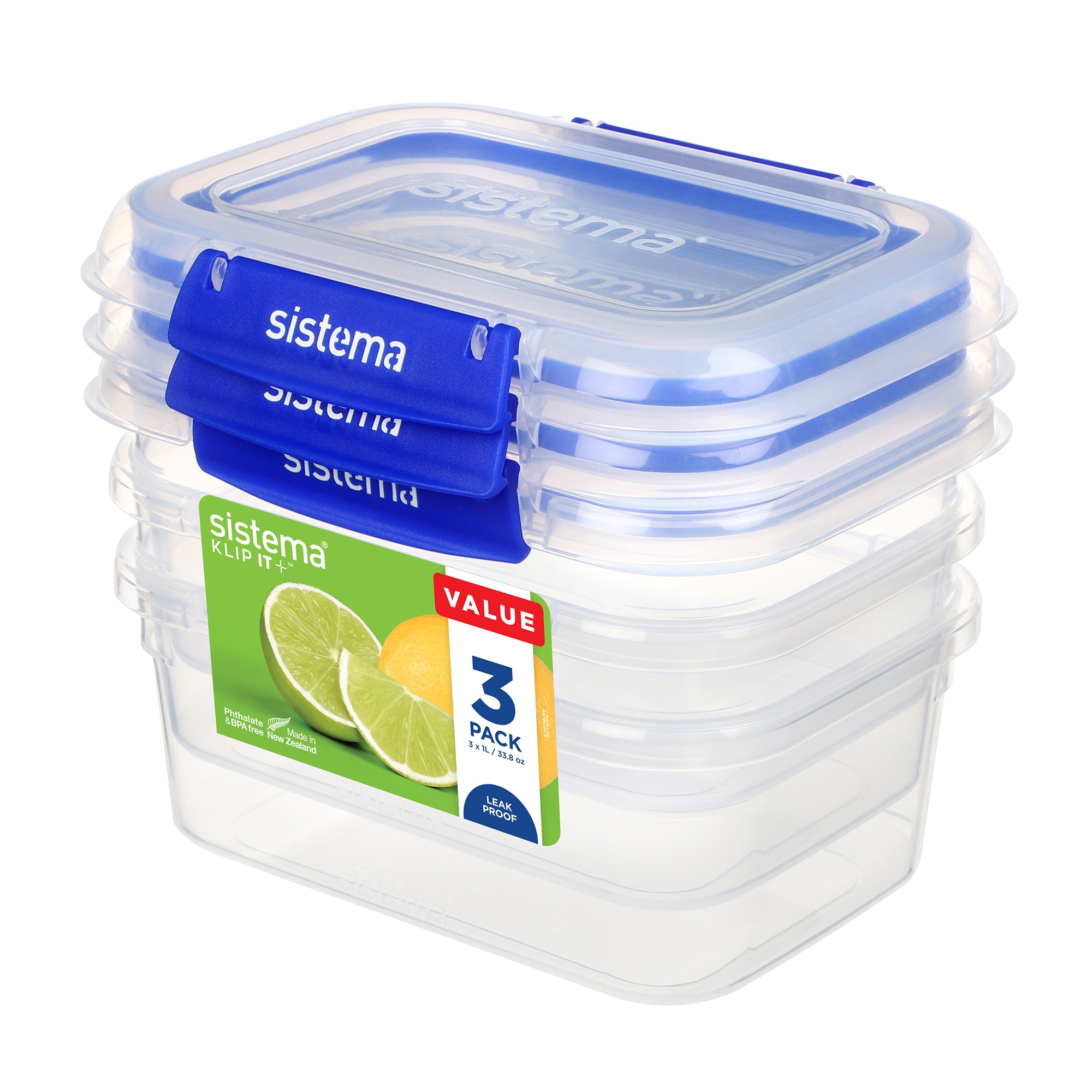 Conjunto de 3 Recipientes Herméticos Klip It + Transparente-7