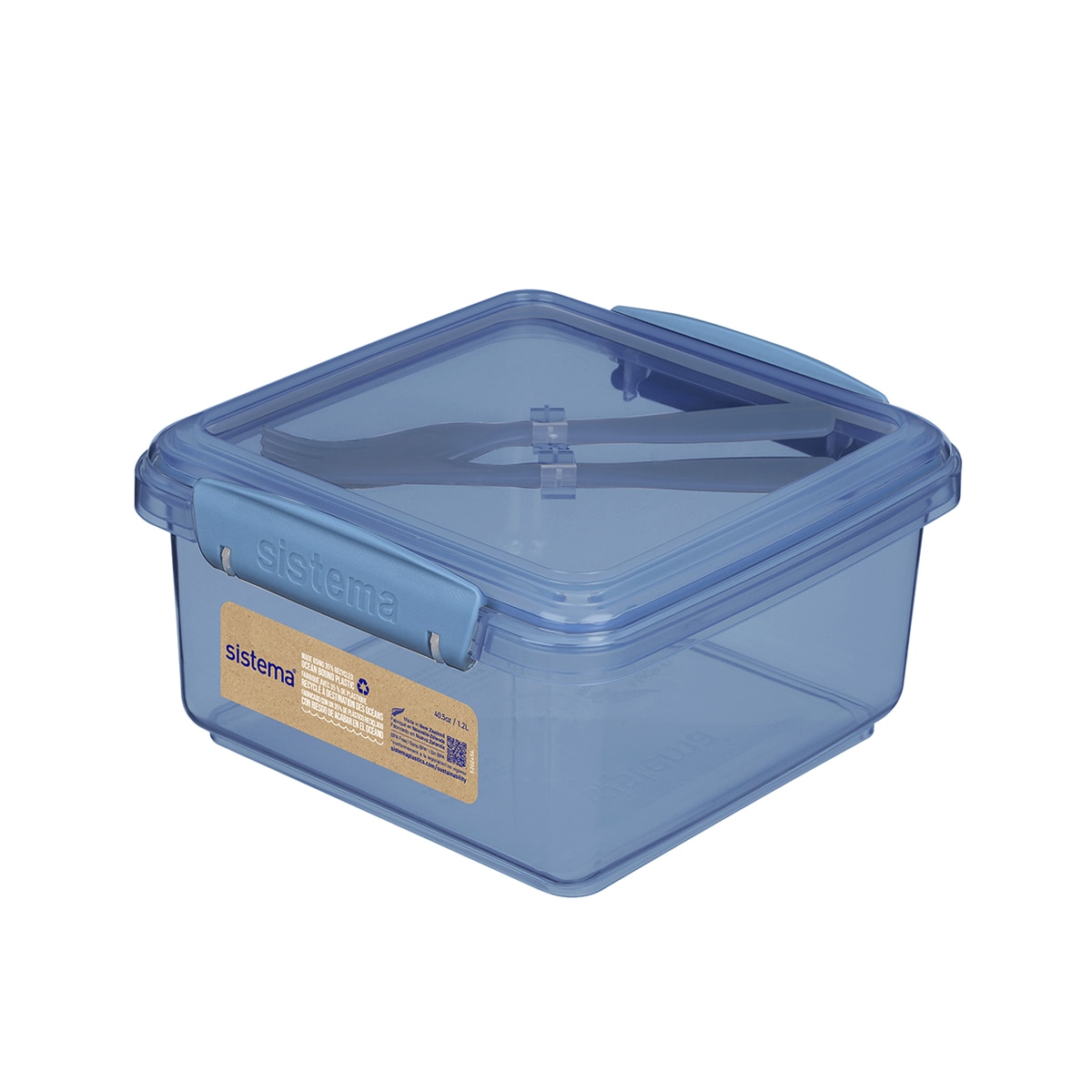 Recipiente Hermético com Talheres Ocean Bound Modelos Sortidos Multicolor-2