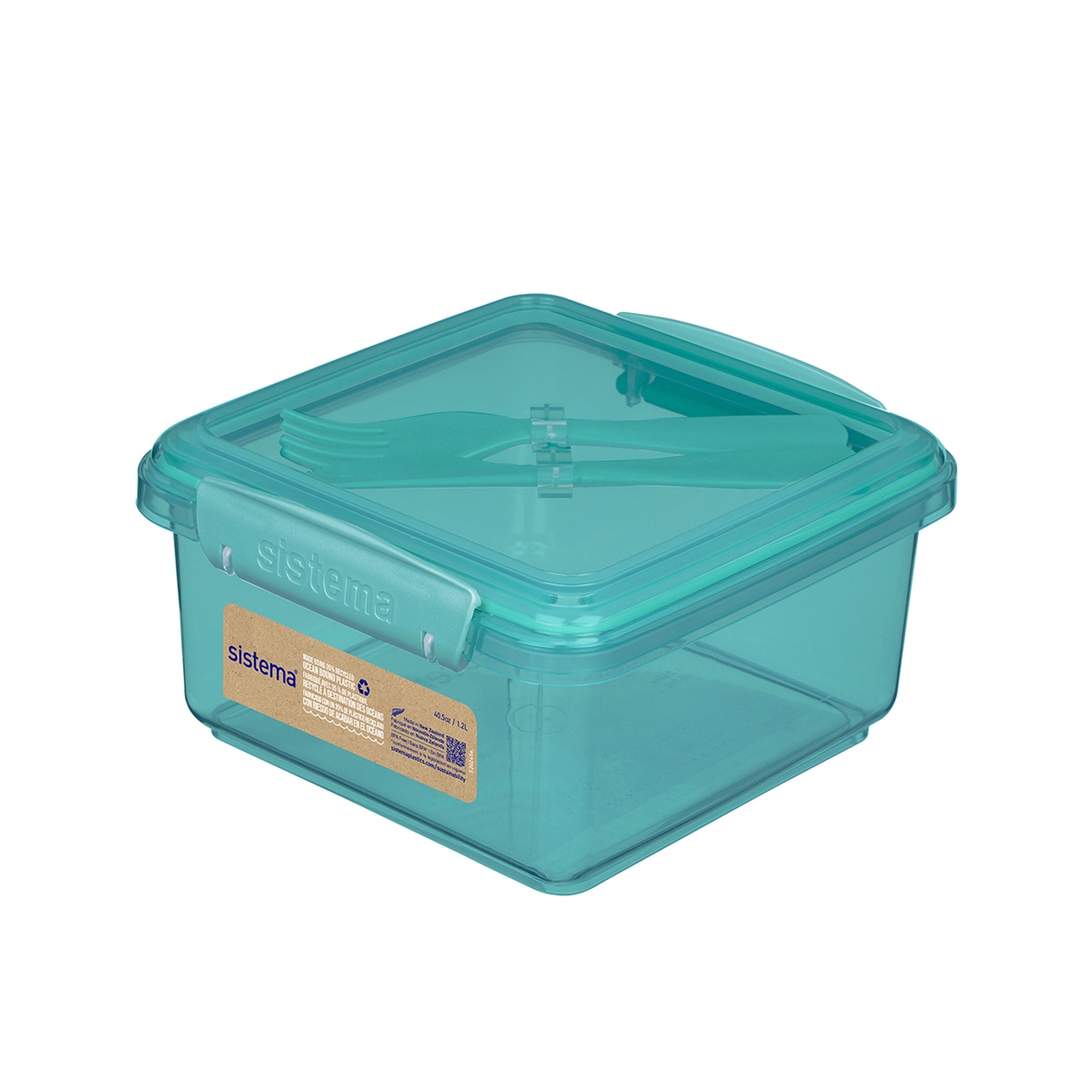 Recipiente Hermético com Talheres Ocean Bound Modelos Sortidos Multicolor-3