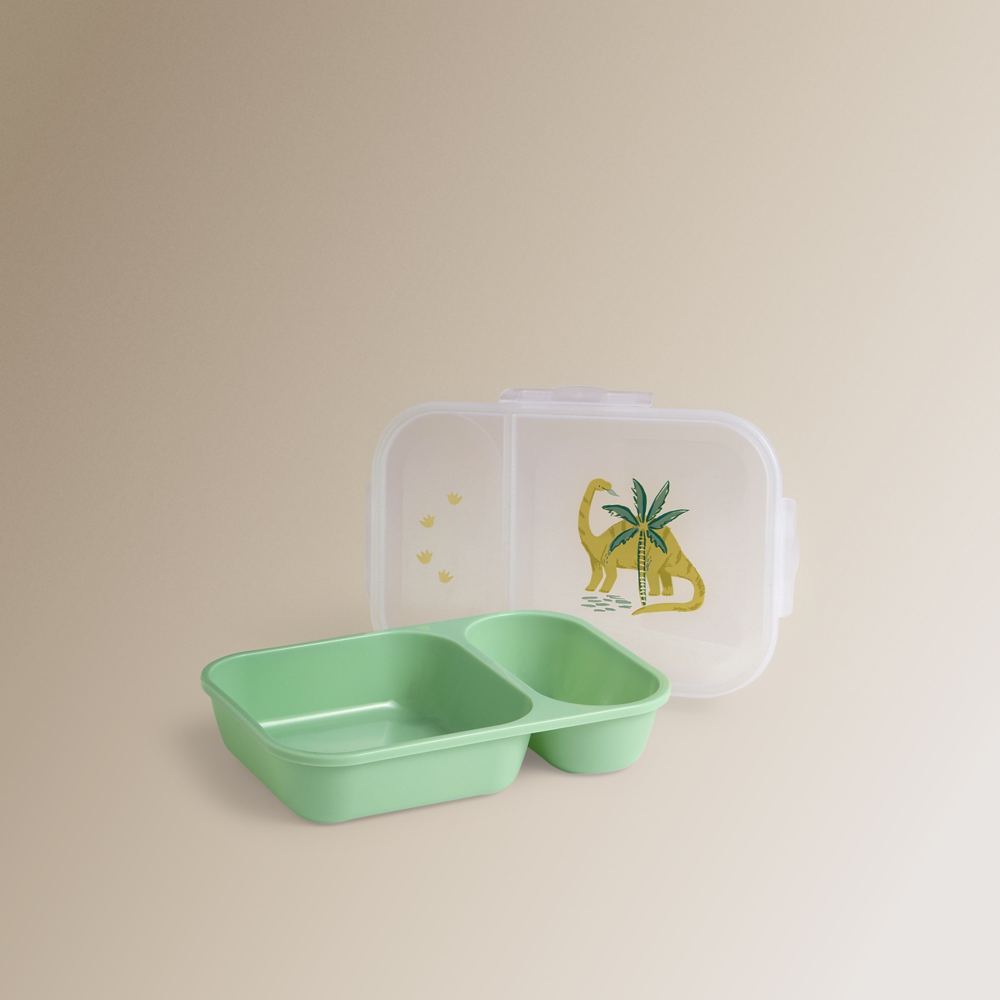 Recipiente Hermético com 2 Compartimentos Dinossauro Verde-2