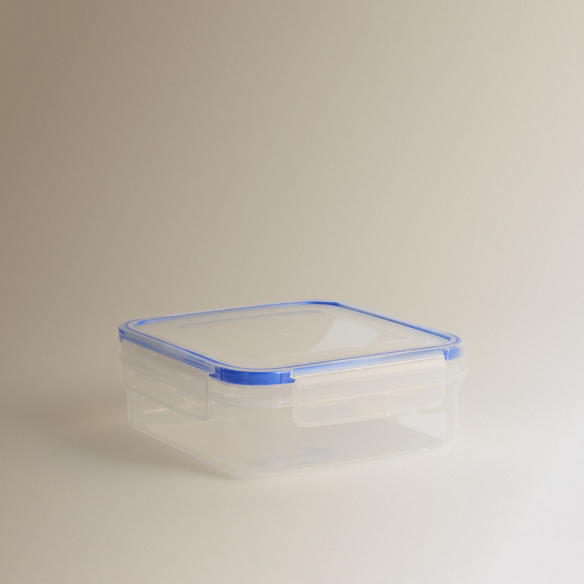 Recipiente Hermético de Plástico Quadrado Transparente-1