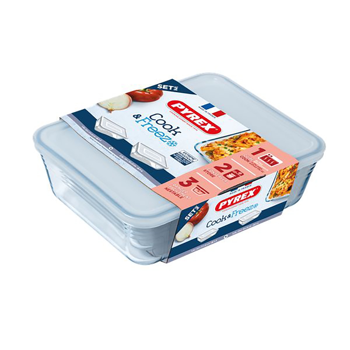 Conjunto de 2 Recipientes Herméticos Cook & Freeze Transparente-16