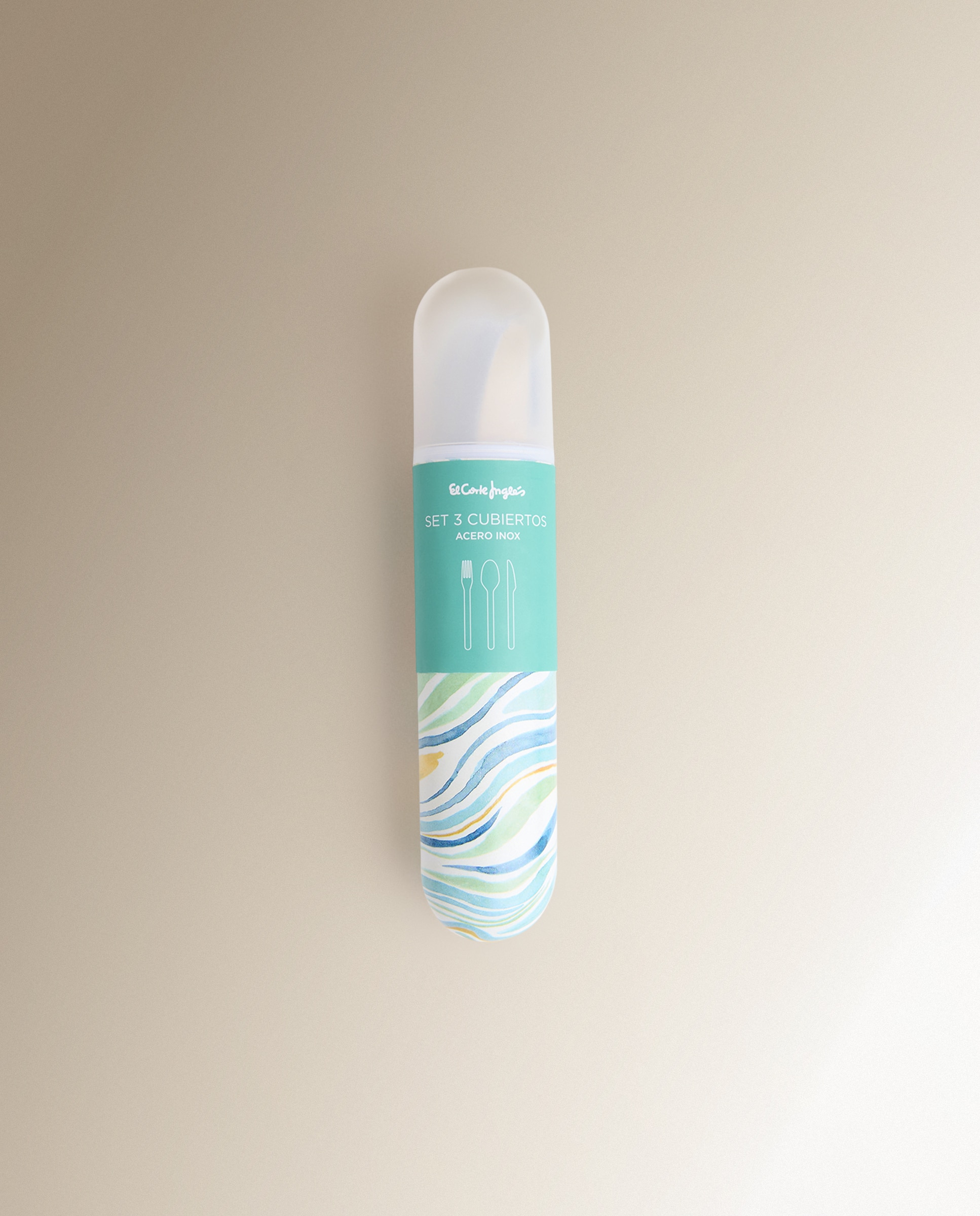 Conjunto de 3 Talheres com Estojo Marble Azul-6