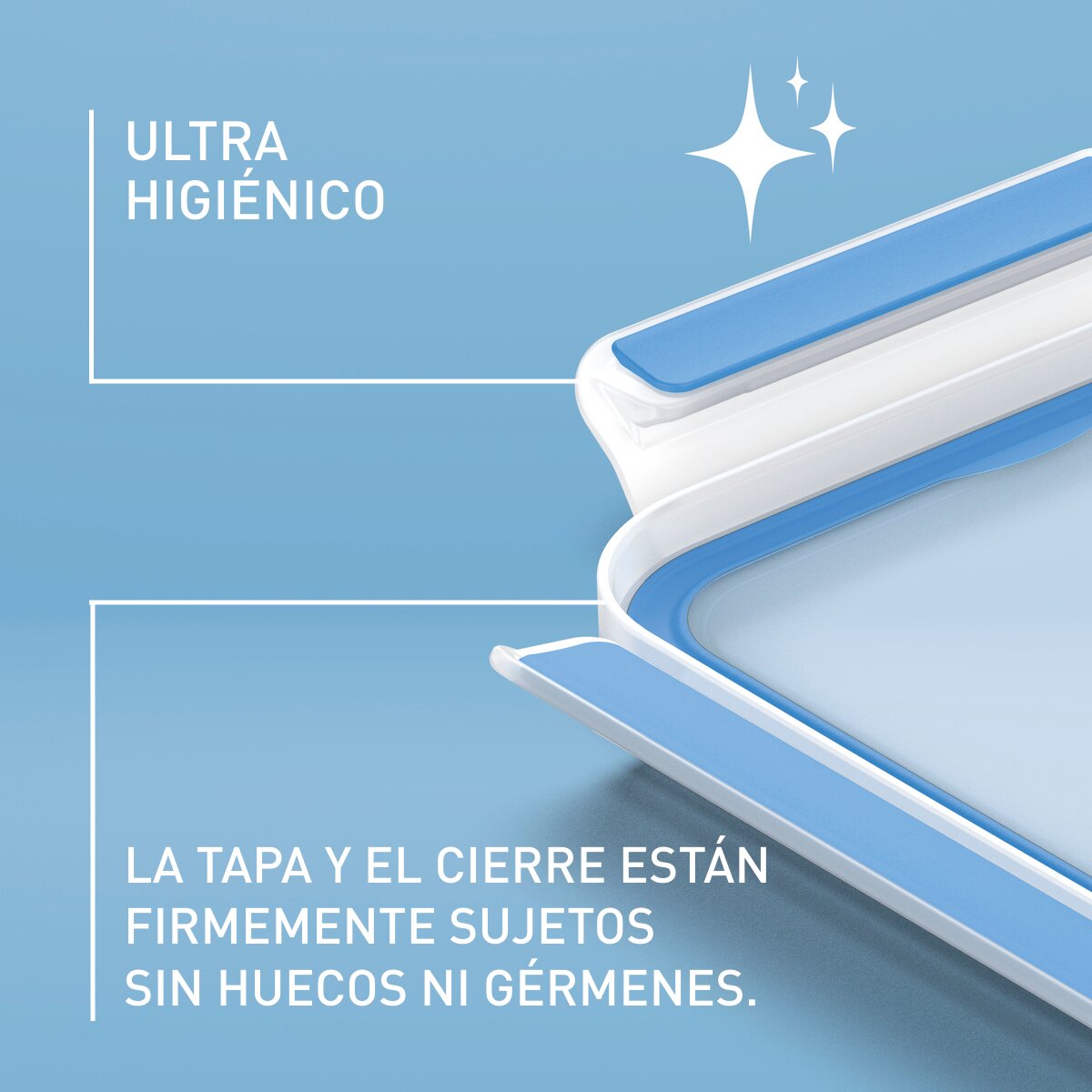 Conjunto de 5 Recipientes Herméticos Clip&Close Azul-3