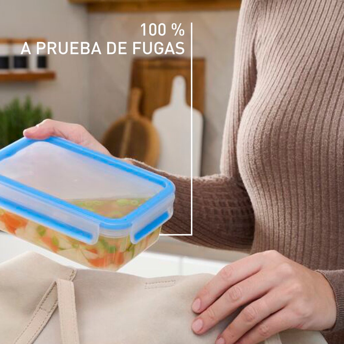 Conjunto de 5 Recipientes Herméticos Clip&Close Azul-6