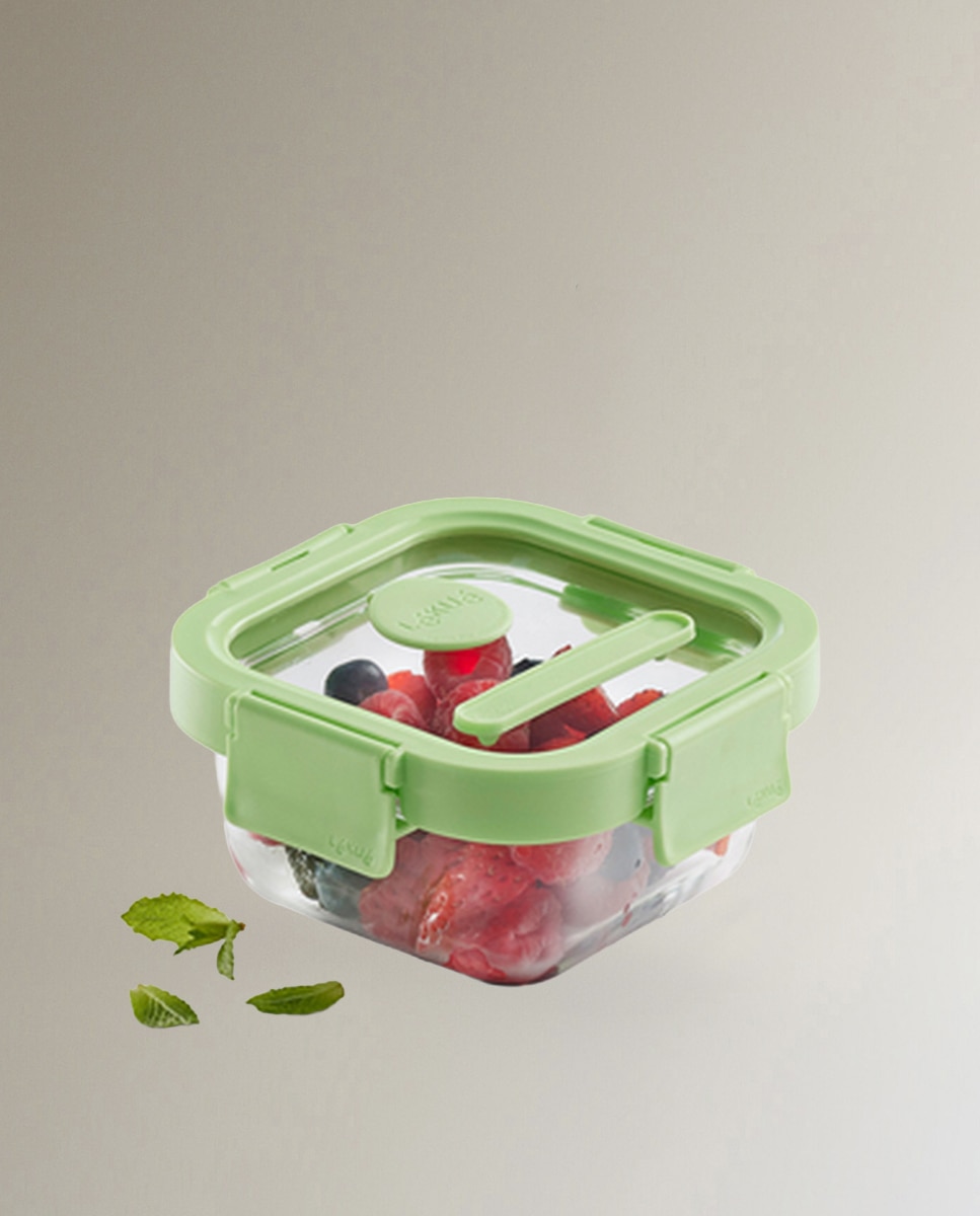 Recipiente hermético 320 ml cuadrado Green Lékué - Verde Verde-2