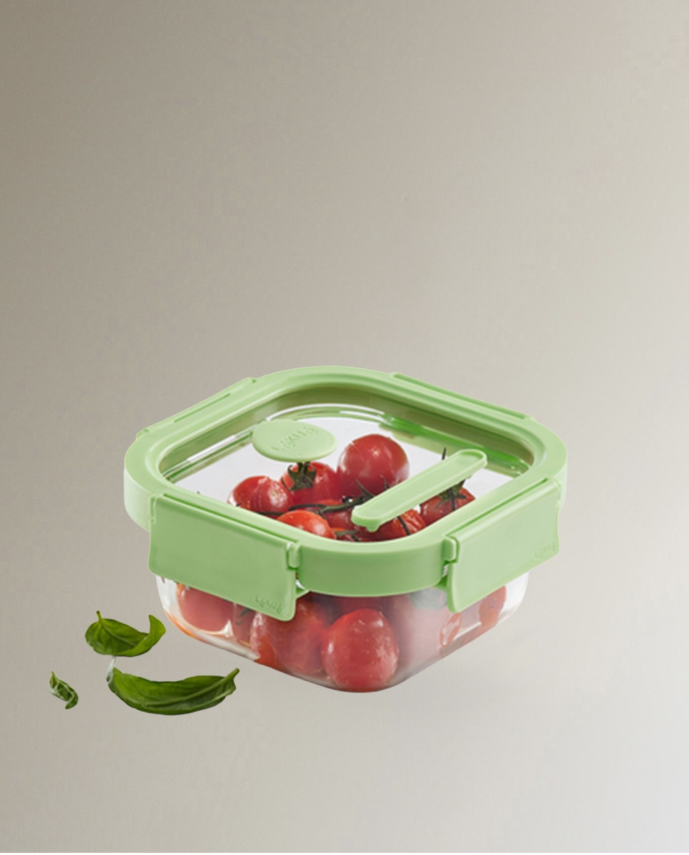 Recipiente hermético 520 ml cuadrado Green Lékué - Verde Verde-2
